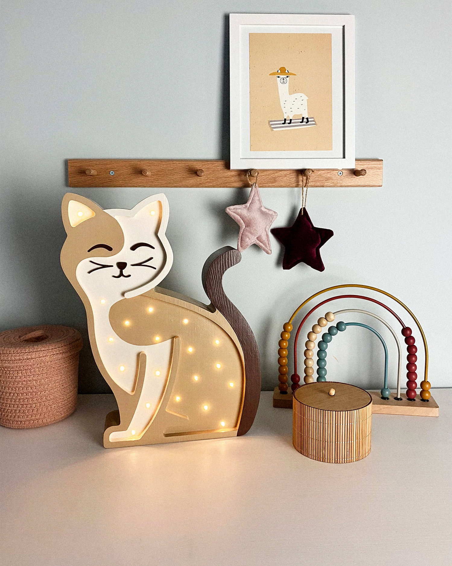 Lampada portatile in legno Cat