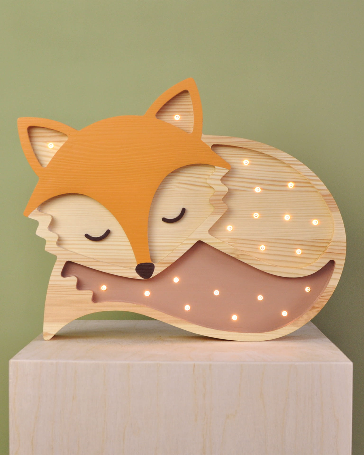 Lampada portatile in legno Fox