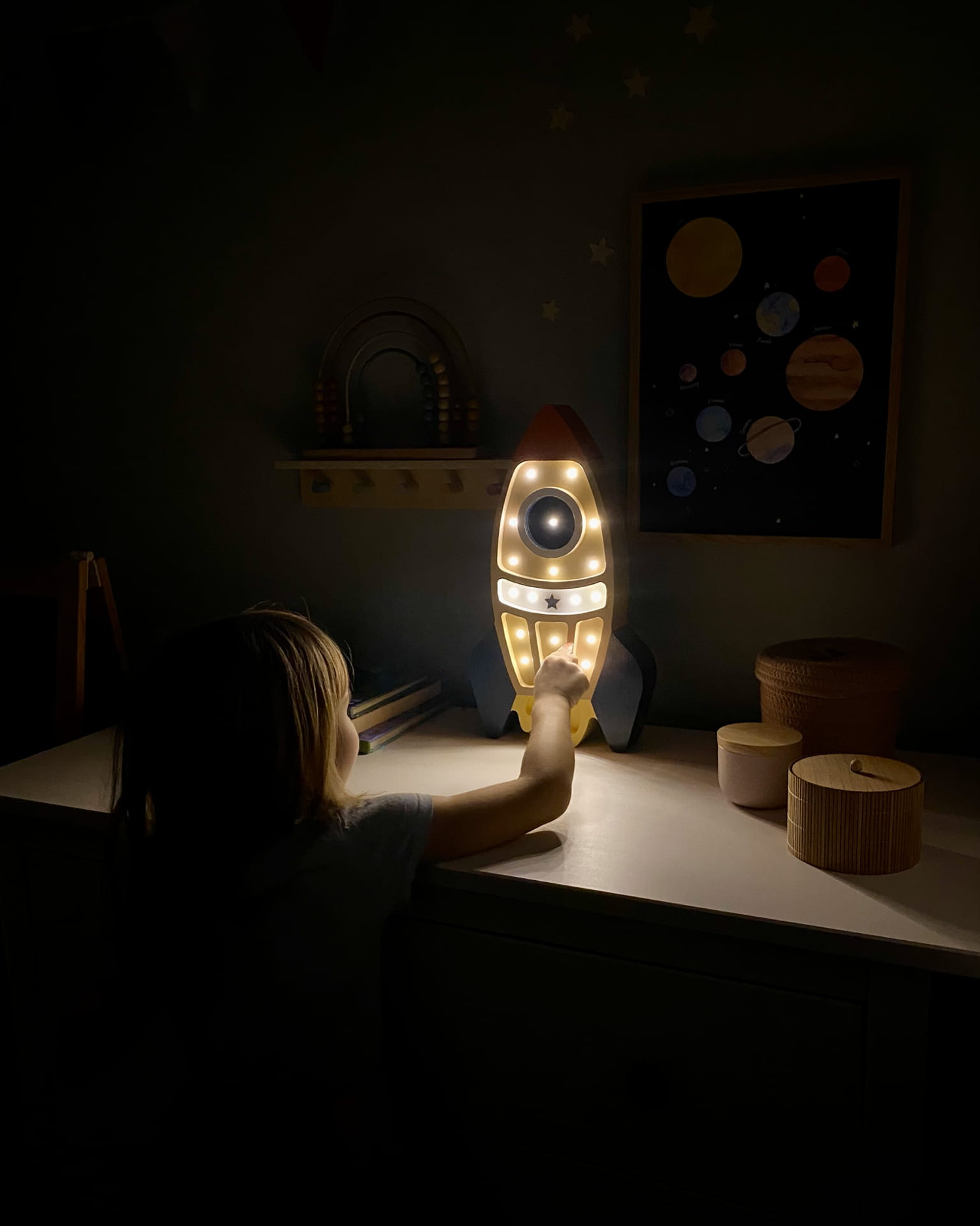 Lampada portatile in legno Rocket