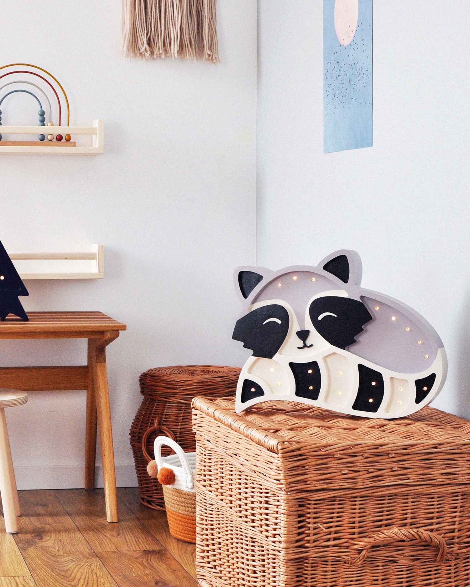 Lampada portatile in legno Raccoon