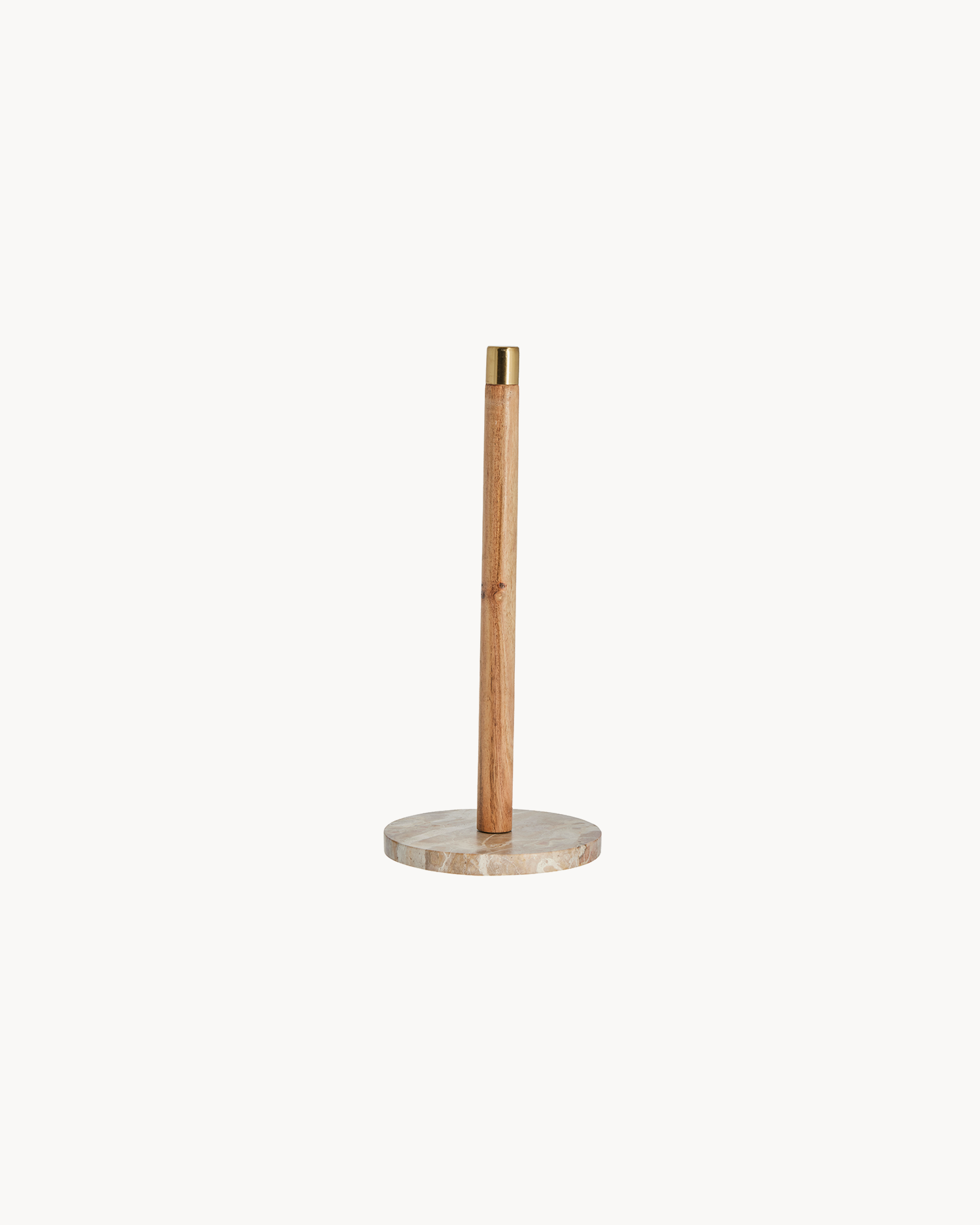 Portarotolo da cucina in marmo beige e legno