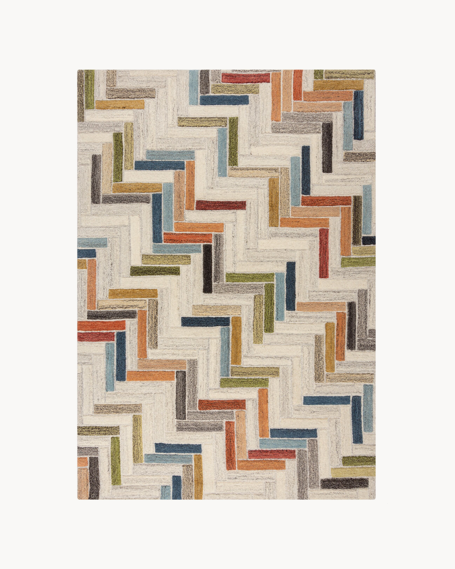 Tappeto moderno geometrico in lana Russo