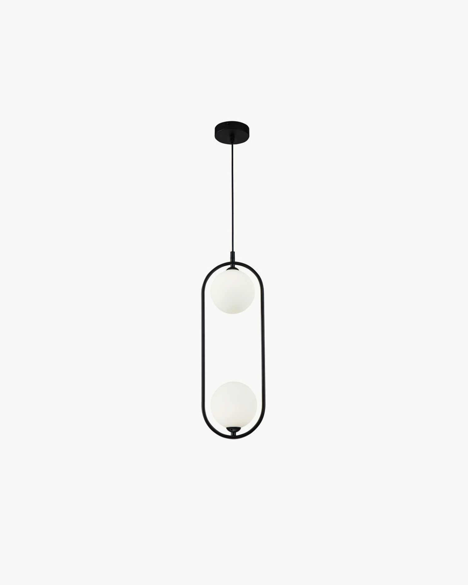 Lampada a sospensione Ring, nera