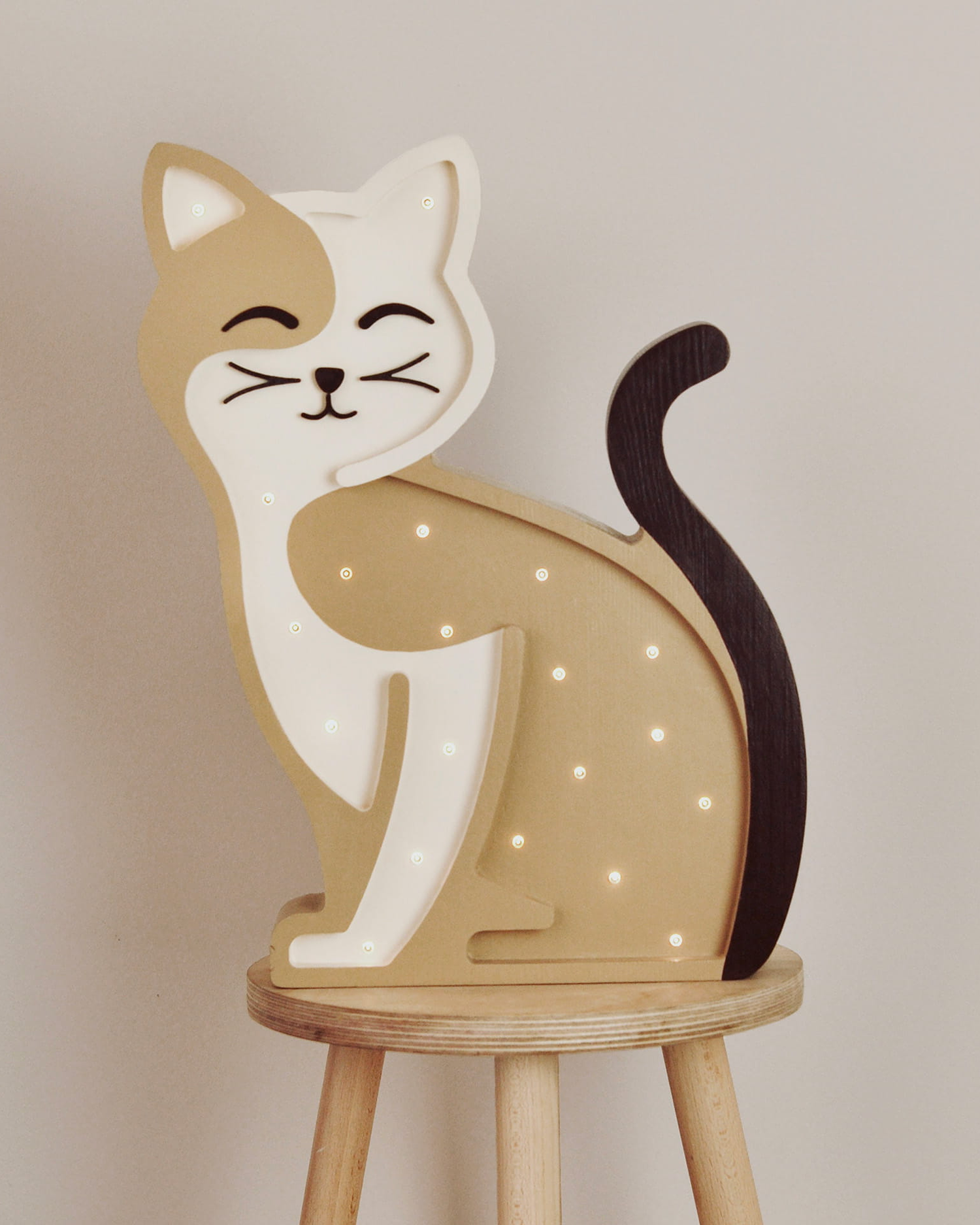 Lampada portatile in legno Cat