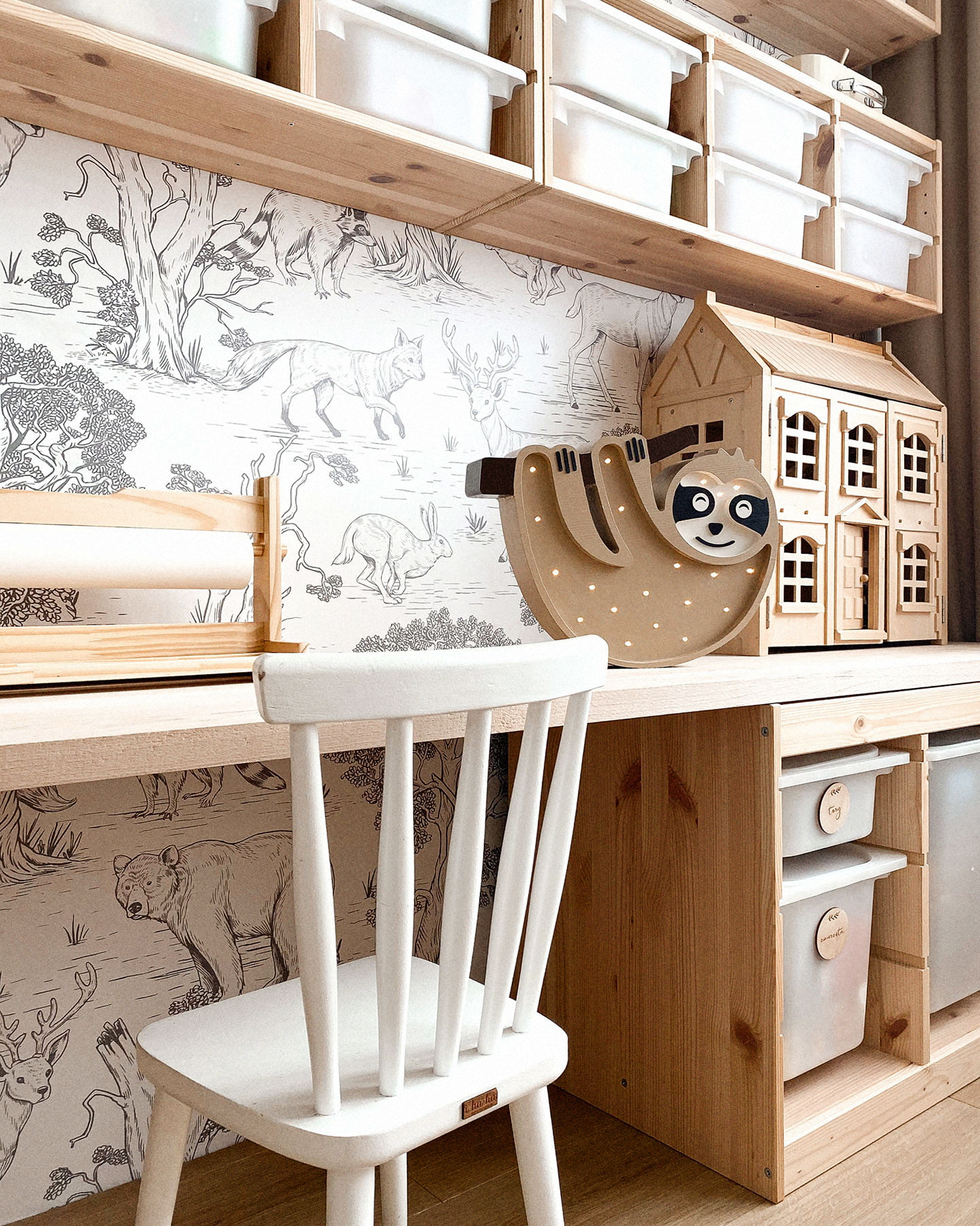 Lampada portatile in legno Sloth
