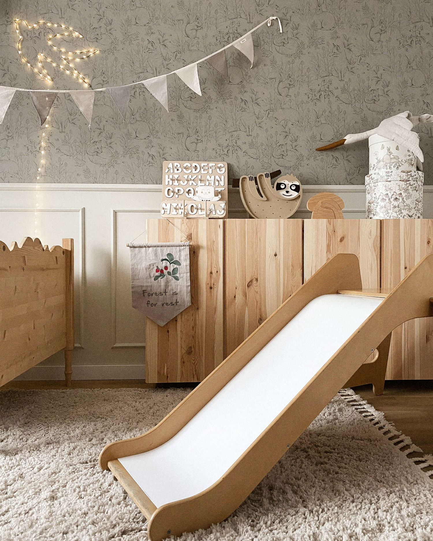 Lampada portatile in legno Sloth