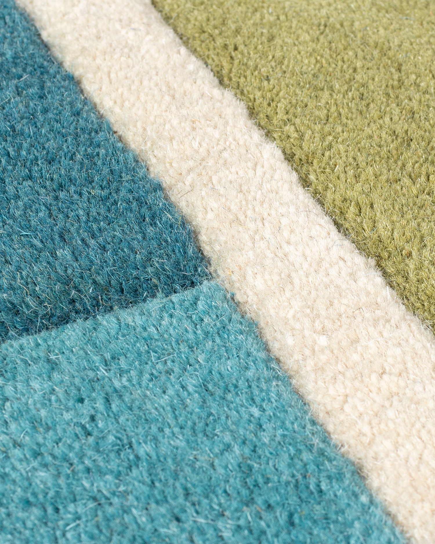 Tappeto moderno a righe in lana Piano, multicolore verde