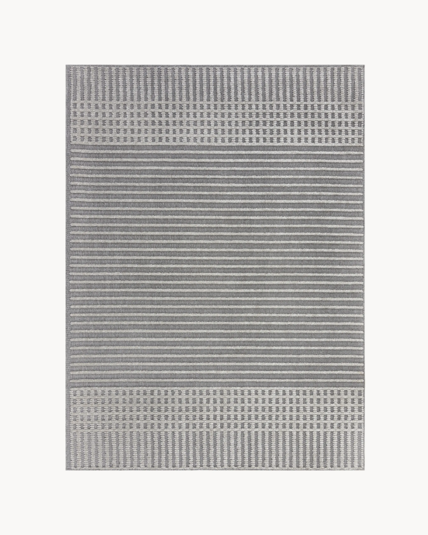 Tappeto lavabile a righe Elton, grigio