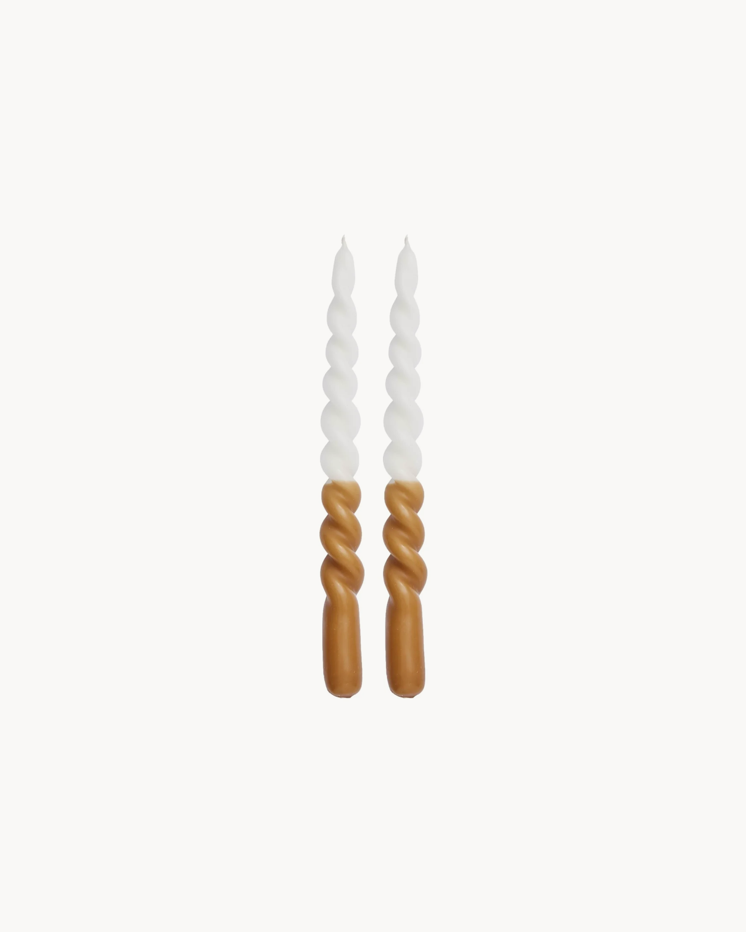 Set 2 candele ondulate, bianche e arancio