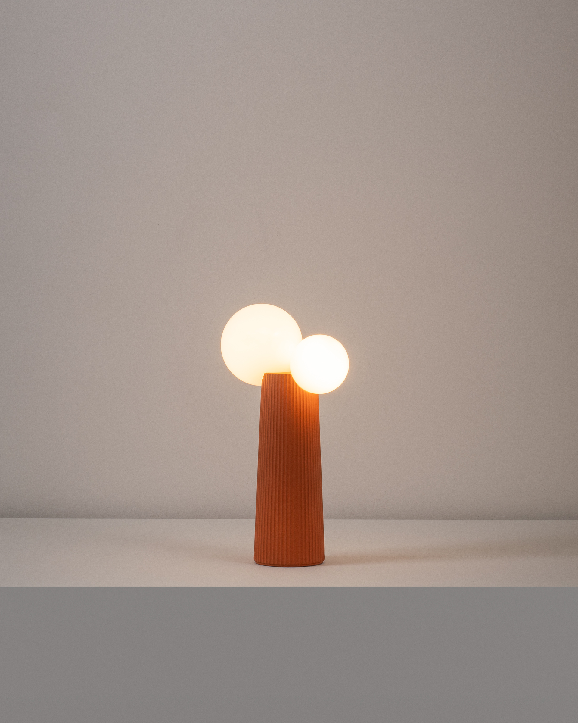 Lampada da tavolo Land doppia, terracotta