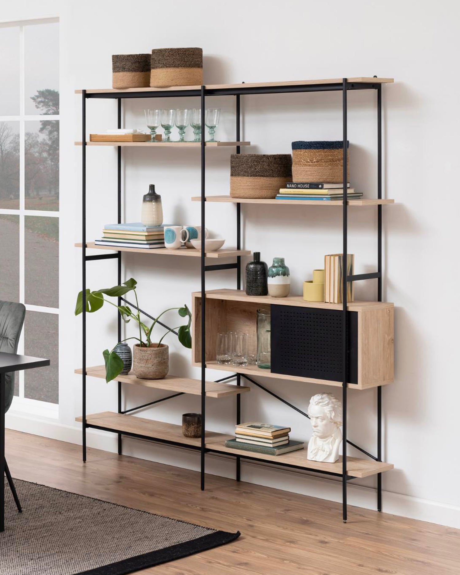 Scaffale grande in legno e metallo Angus
