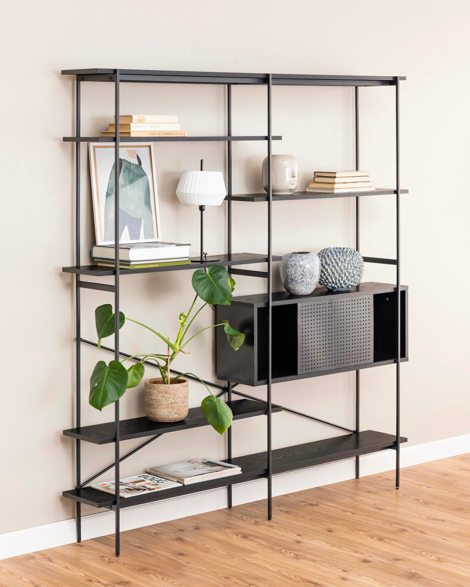 Scaffale grande in legno e metallo Angus