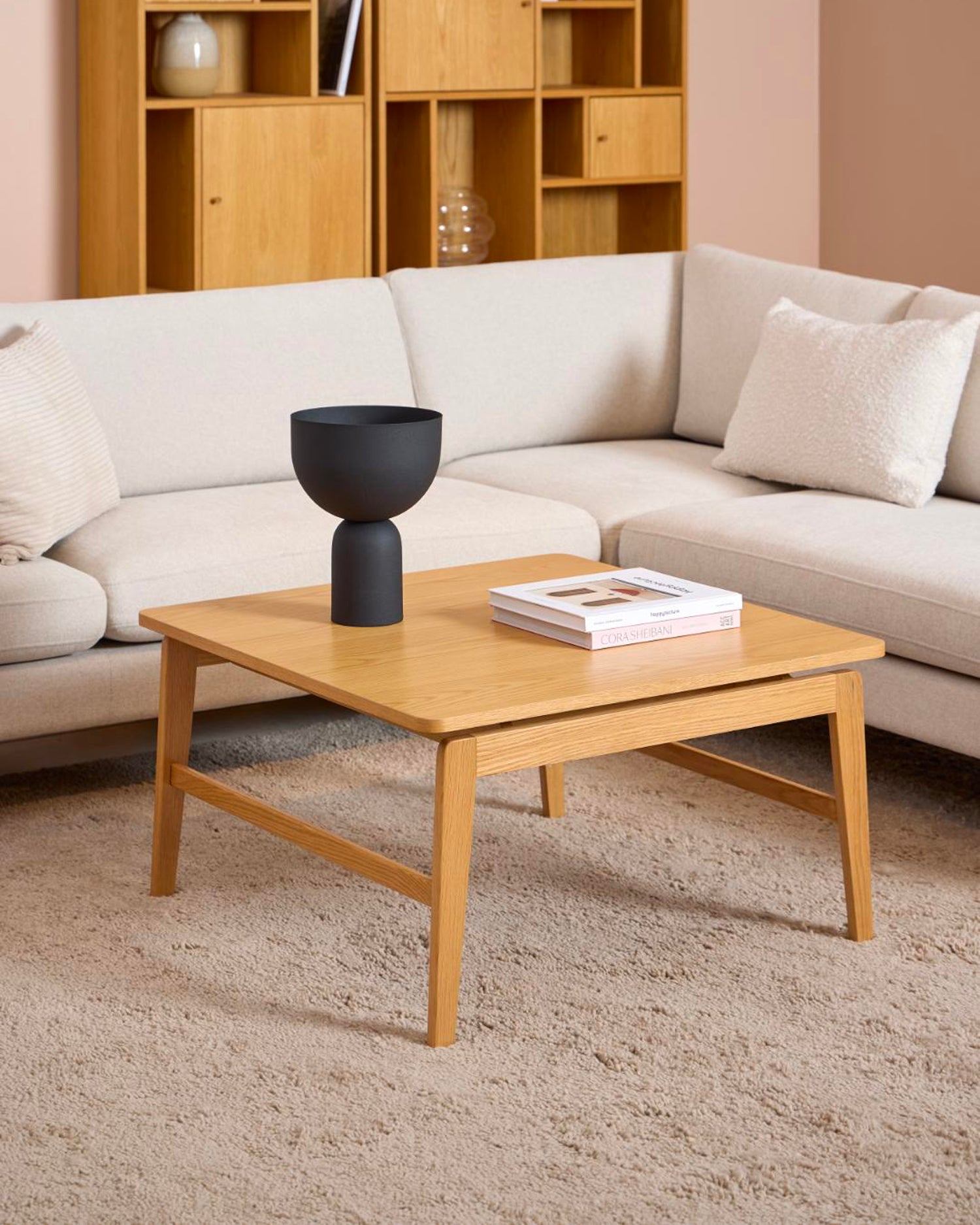 Tavolino da salotto quadrato in legno Essex