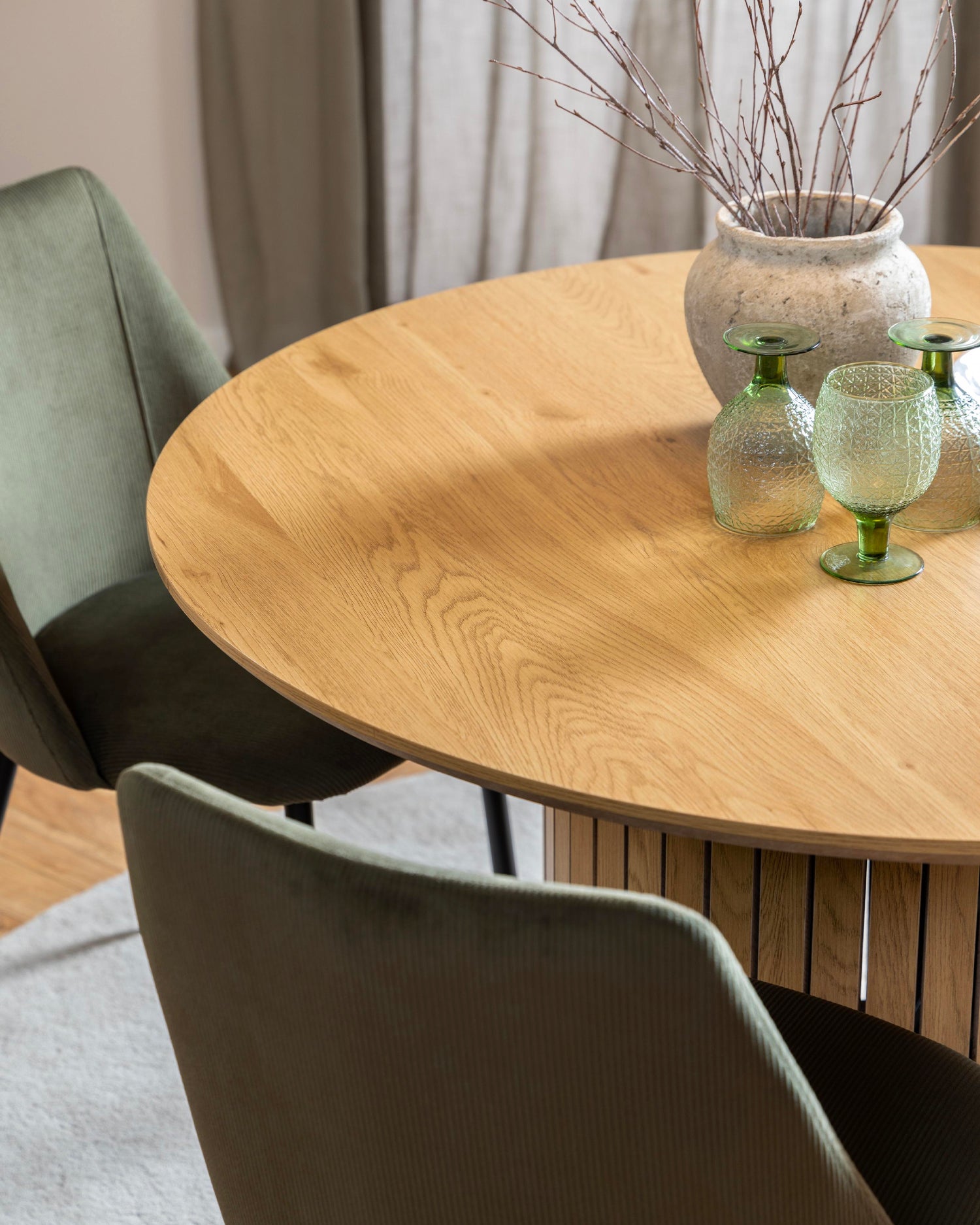 Tavolo da pranzo rotondo effetto legno Yale