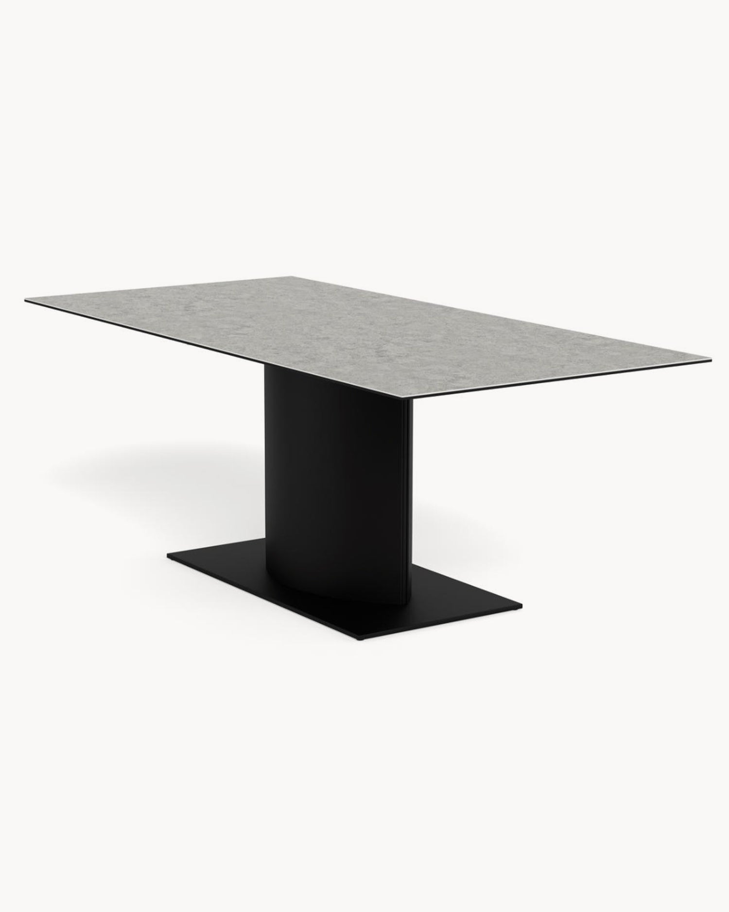 Tavolo da pranzo con piano in ceramica effetto pietra Marbella