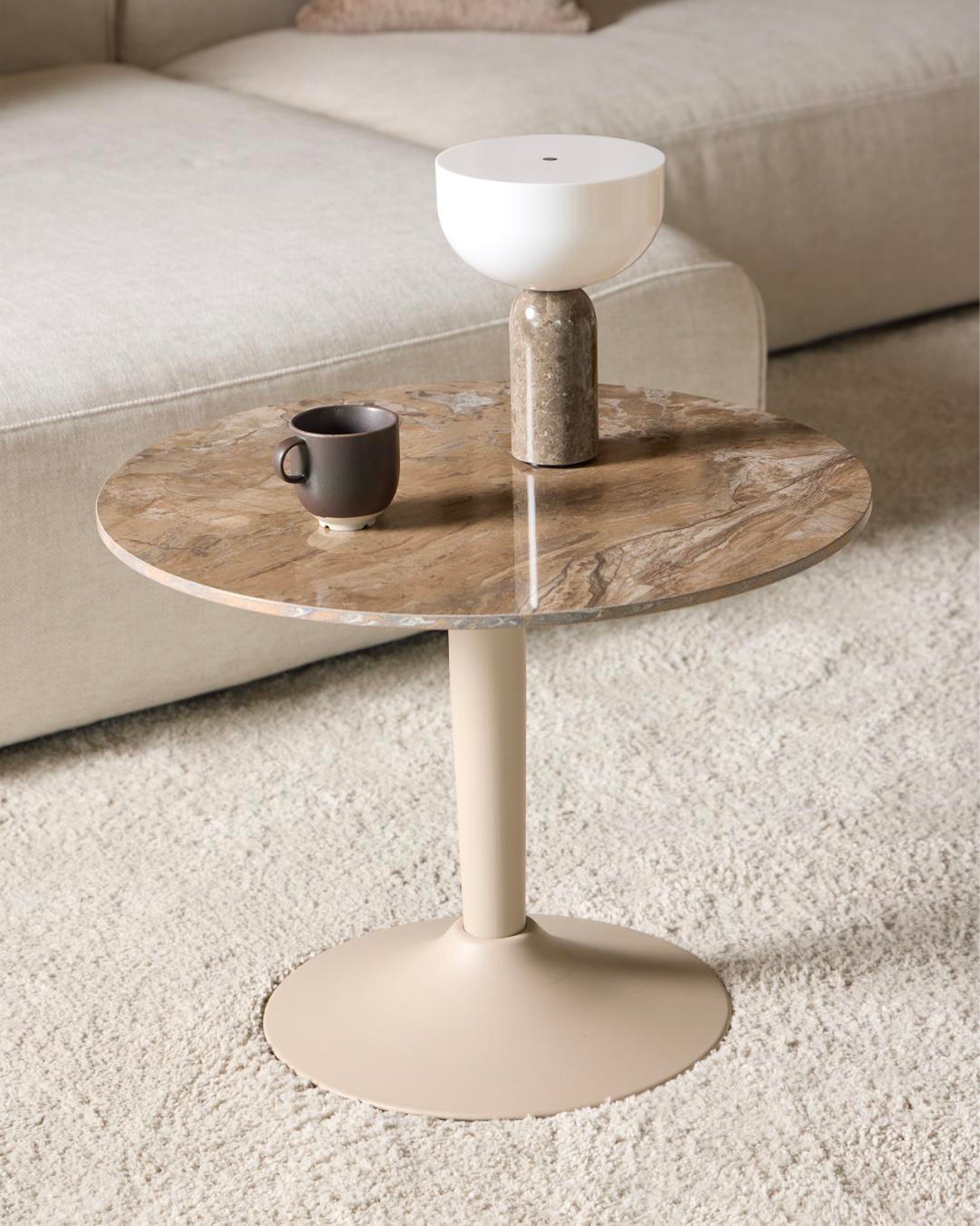 Tavolino da salotto in acciaio e ceramica Point