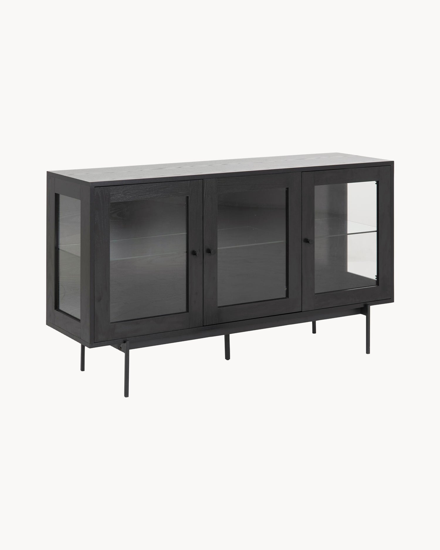 Credenza in legno con ante in vetro Angus