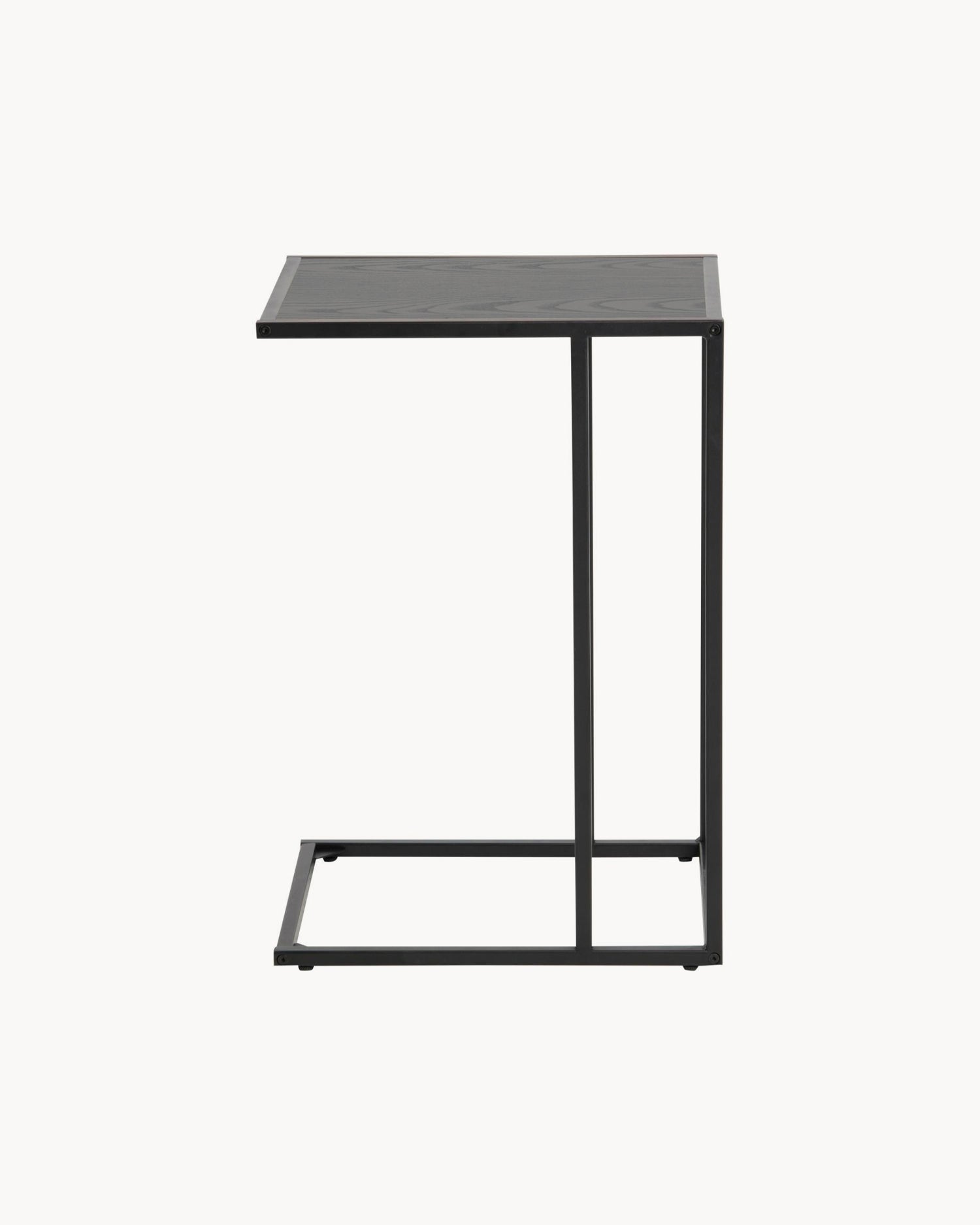 Tavolino in acciaio con piano effetto rovere Seaford