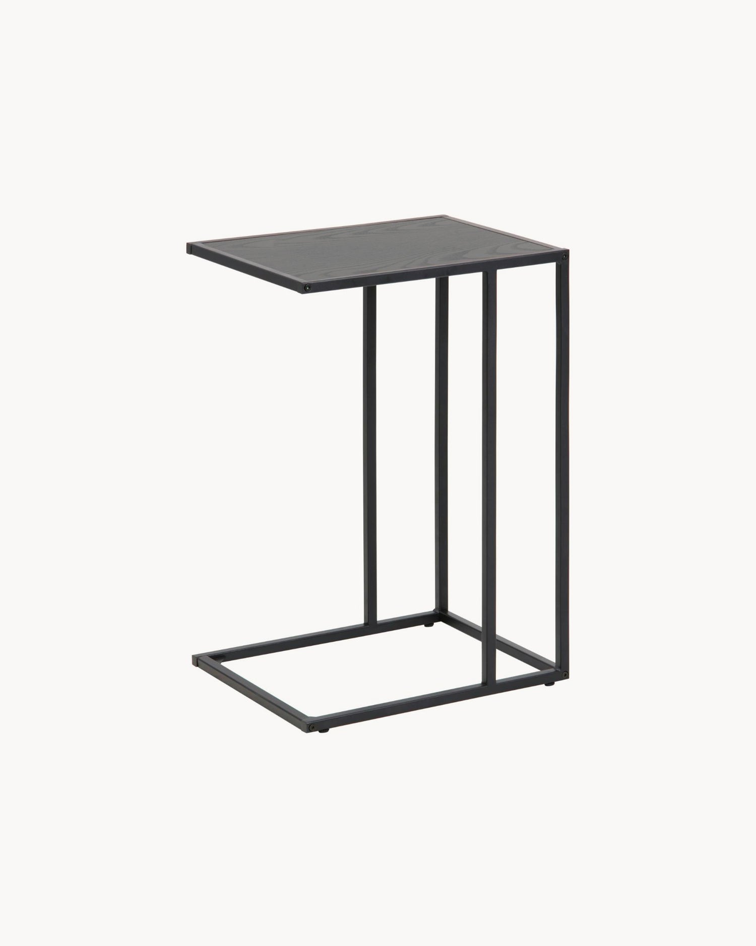 Tavolino in acciaio con piano effetto rovere Seaford