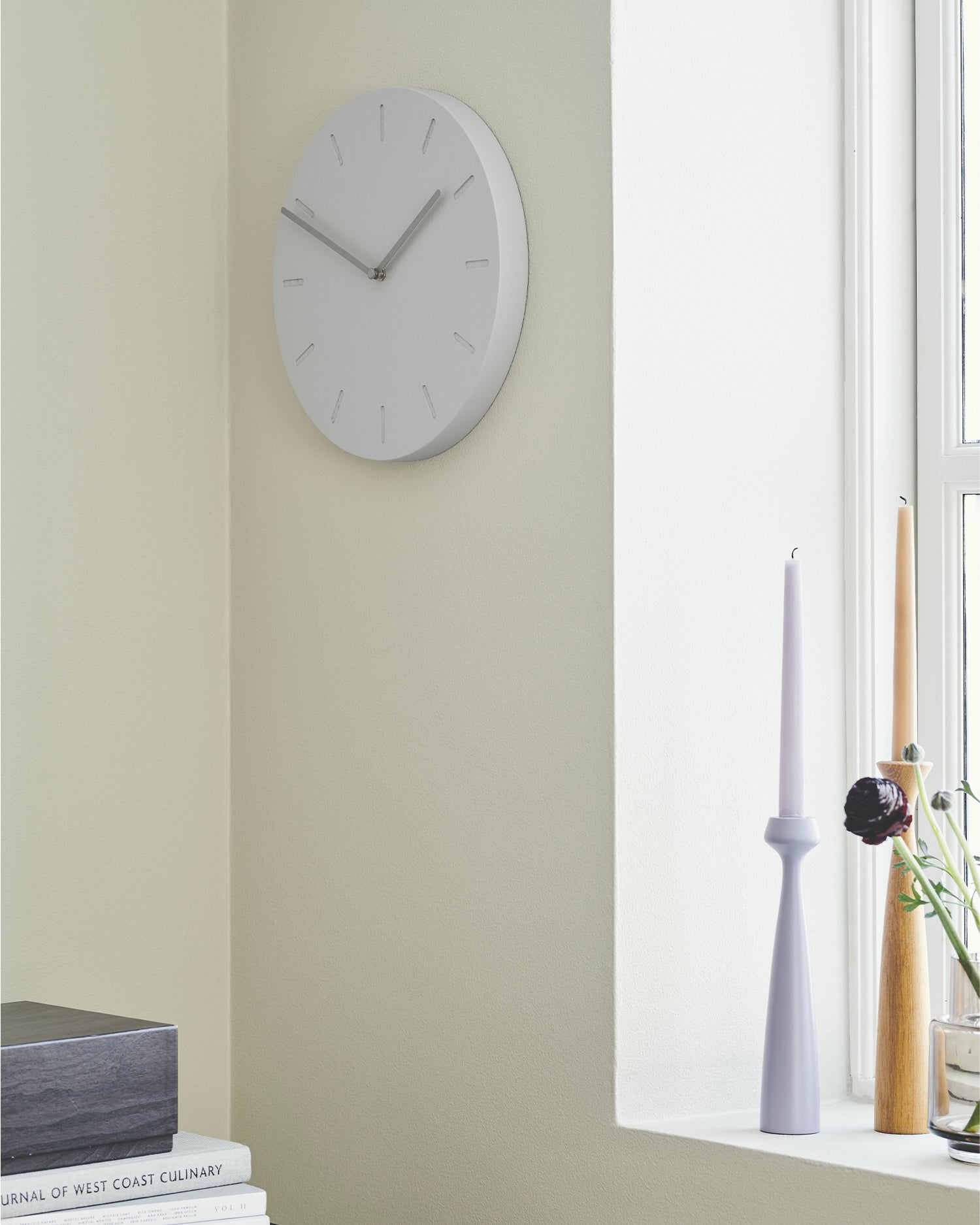 Orologio da parete in legno Watch:Out, grigio chiaro