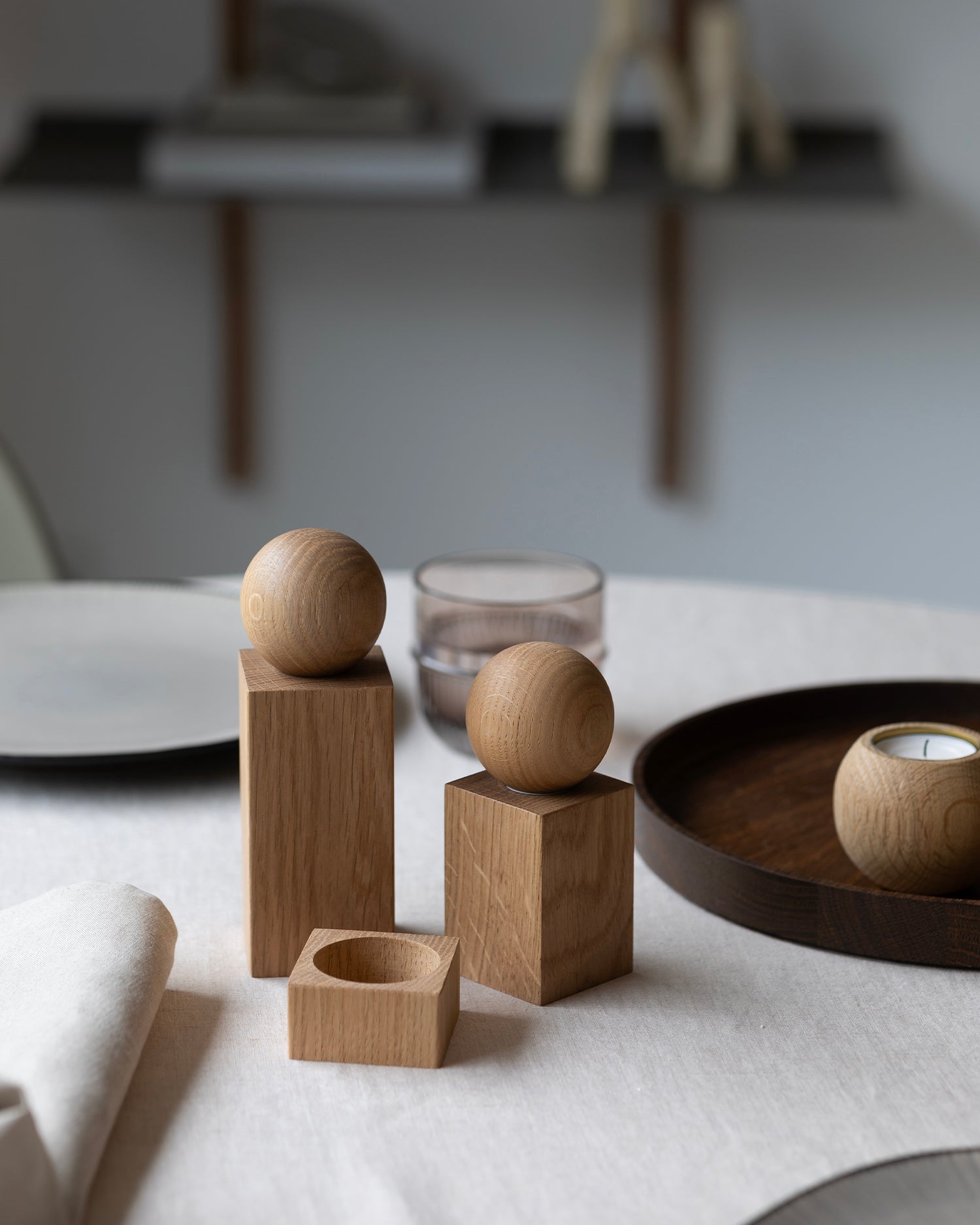 Set sale e pepe in legno TWIST, rovere