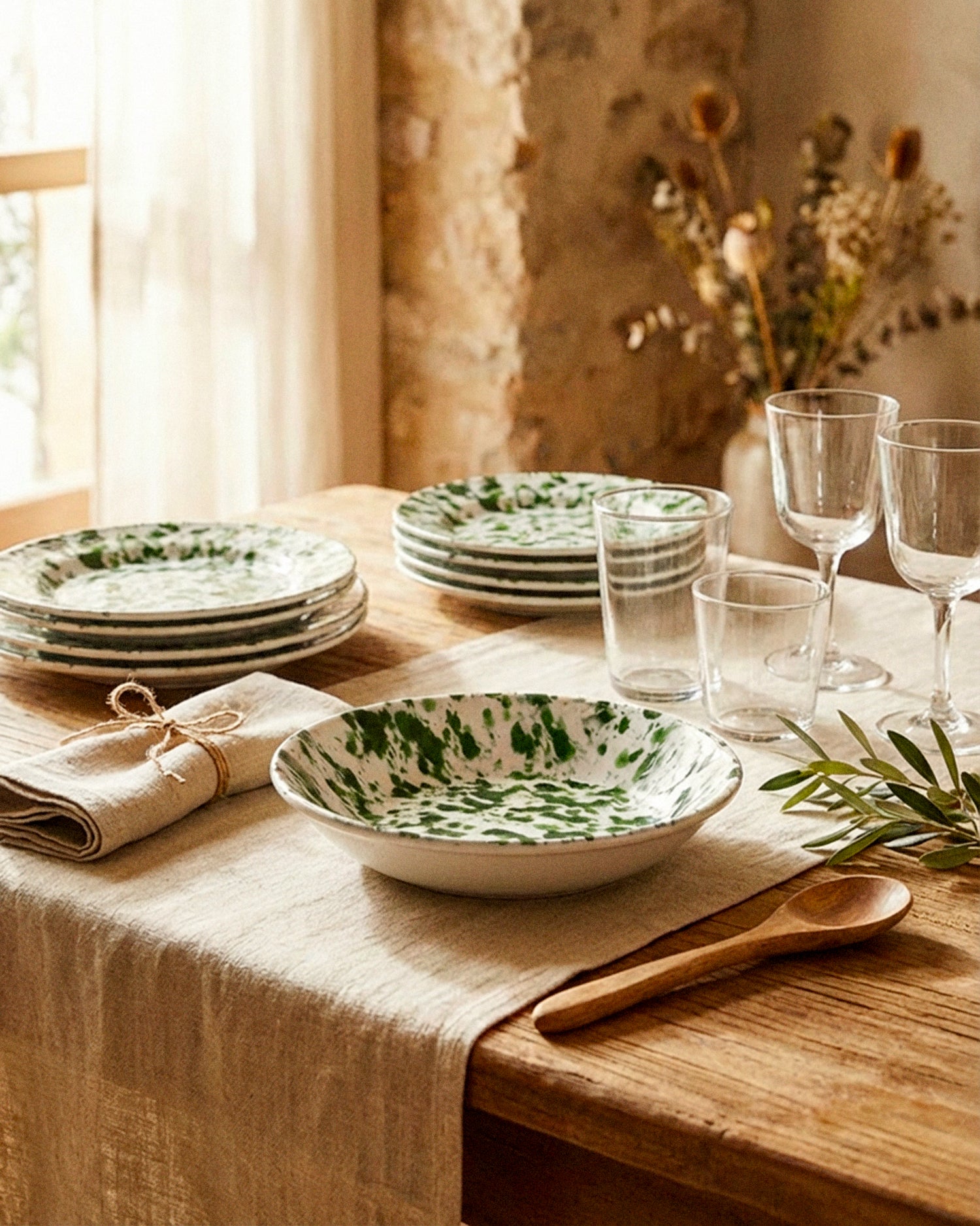 Set 6 piatti fondi in ceramica realizzati a mano Impulso