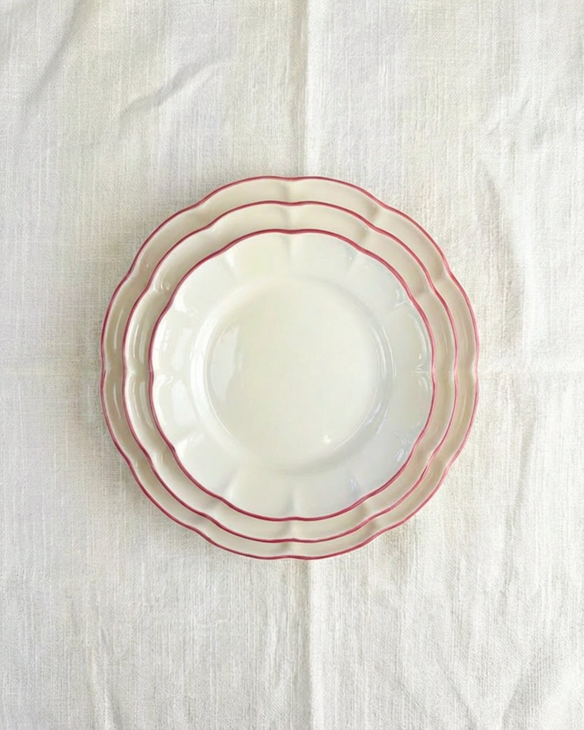 Set 6 piatti piani in ceramica realizzati a mano Filo - Ceramica