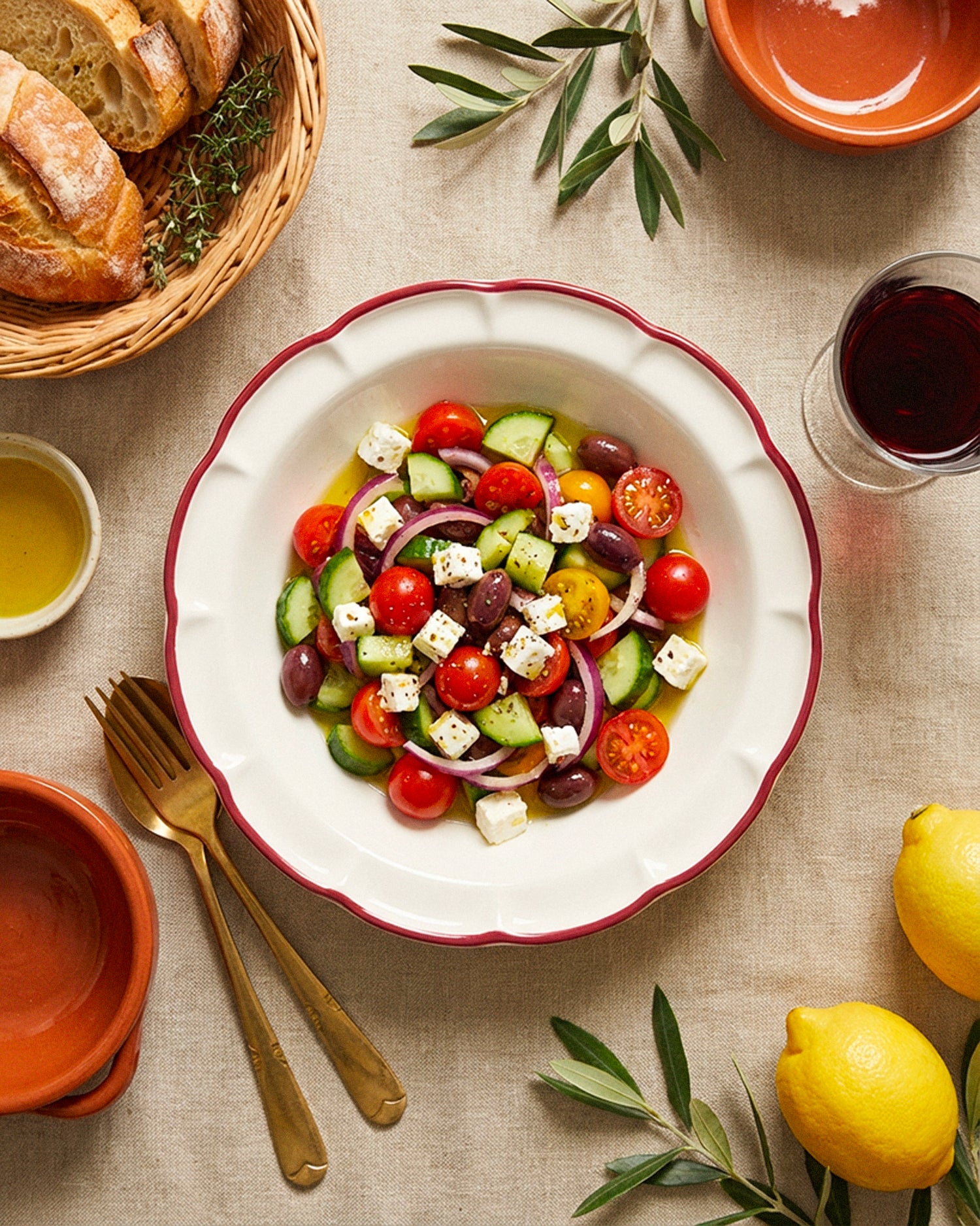 Set 6 piatti fondi in ceramica realizzati a mano Filo