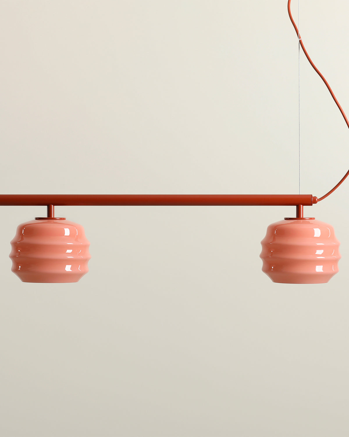 Lampada a sospensione a 3 luci in metallo e vetro Puff Glaze