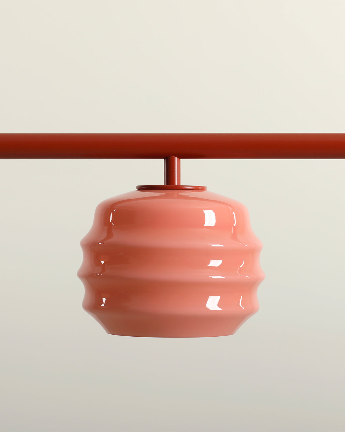Lampada a sospensione a 3 luci in metallo e vetro Puff Glaze