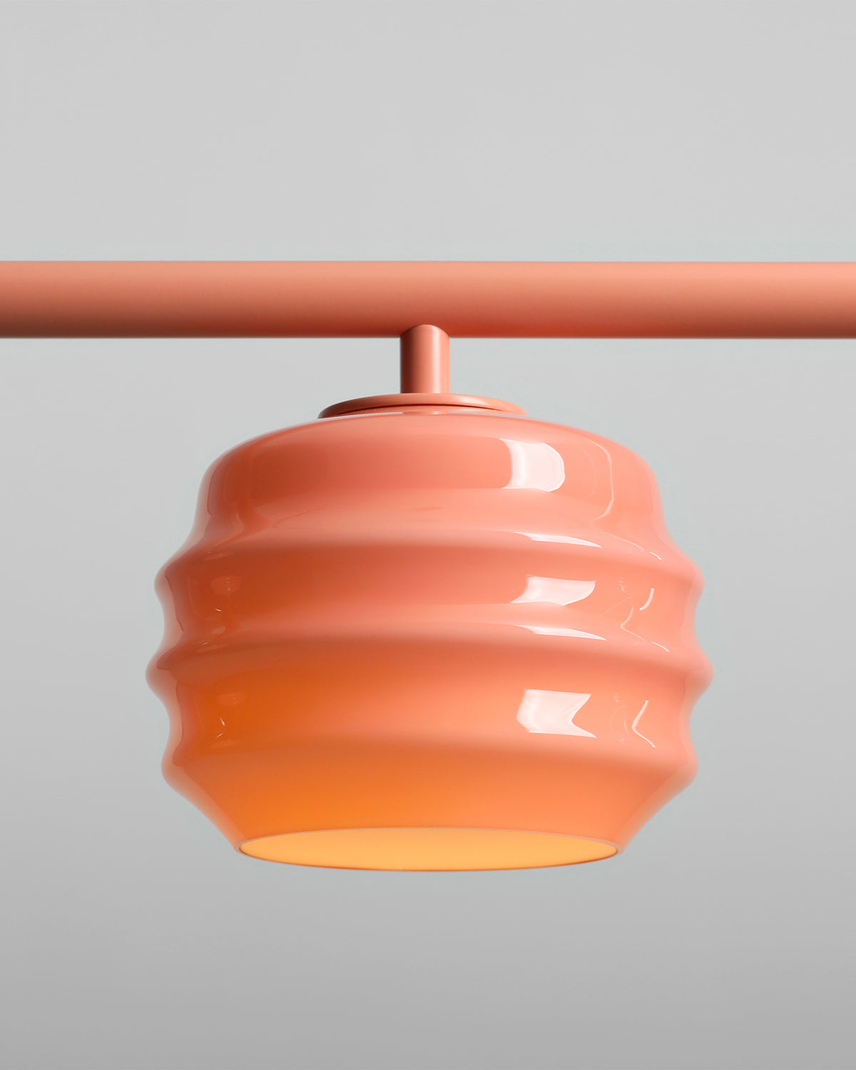 Lampada a sospensione a 3 luci in metallo e vetro Puff Glaze
