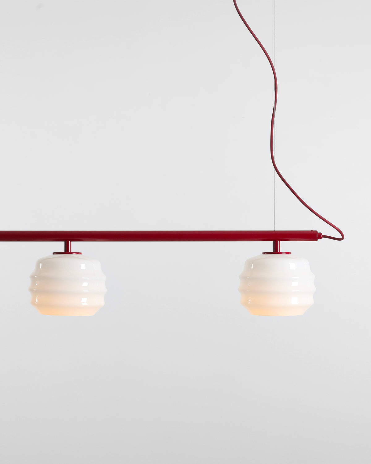 Lampada a sospensione a 3 luci in metallo e vetro Puff