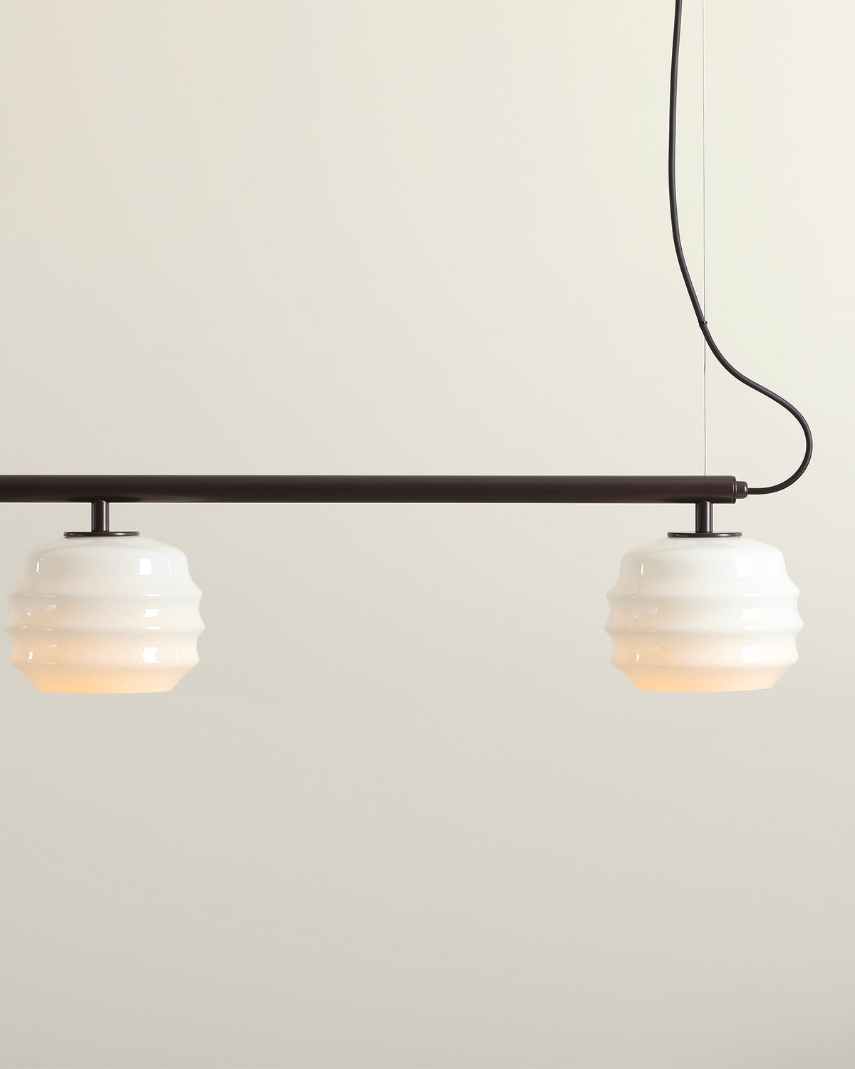Lampada a sospensione a 3 luci in metallo e vetro Puff