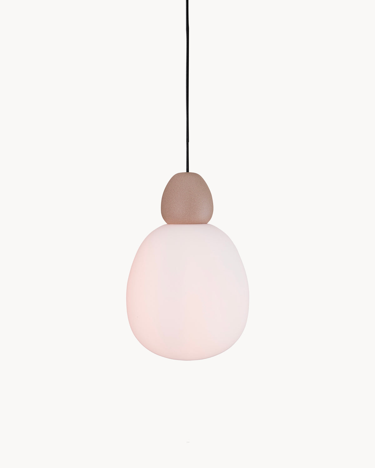 Lampada a sospensione in metallo e vetro opalino Buddy