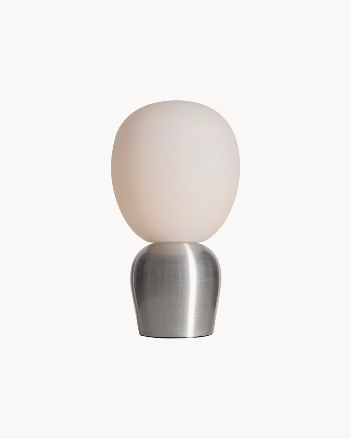 Lampada da tavolo in metallo e vetro opalino Buddy