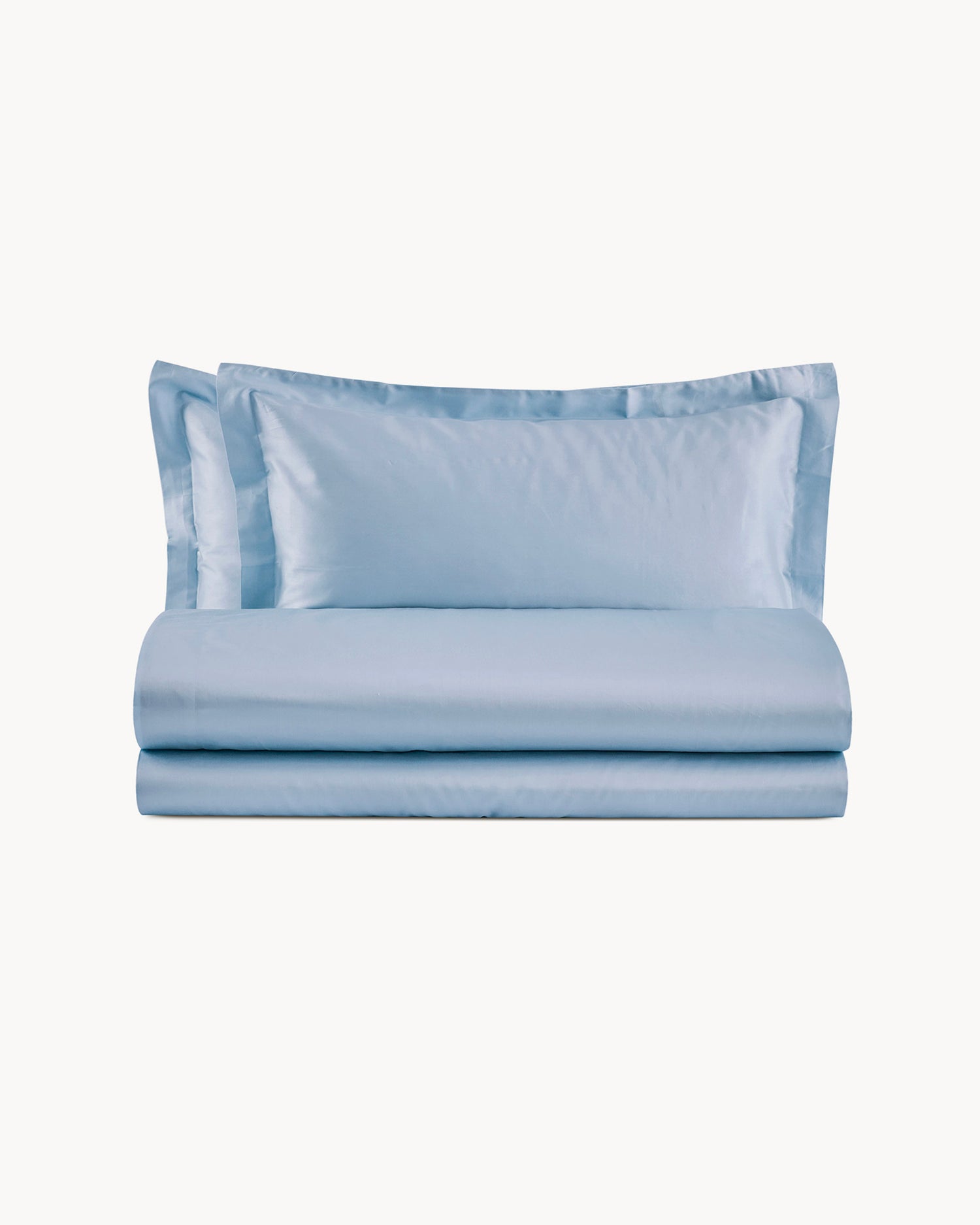 Completo letto matrimoniale in raso di cotone Ametista, 16 colori disponibili