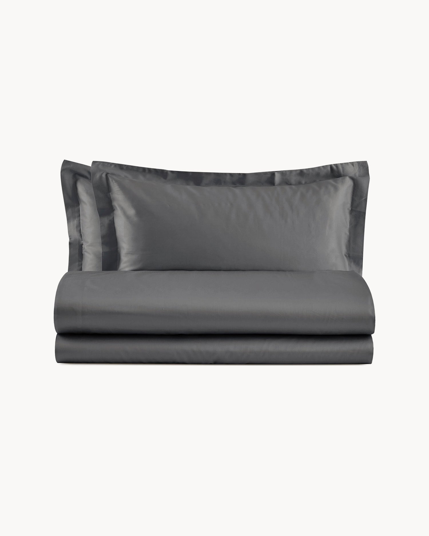 Completo letto matrimoniale in raso di cotone Ametista, 16 colori disponibili