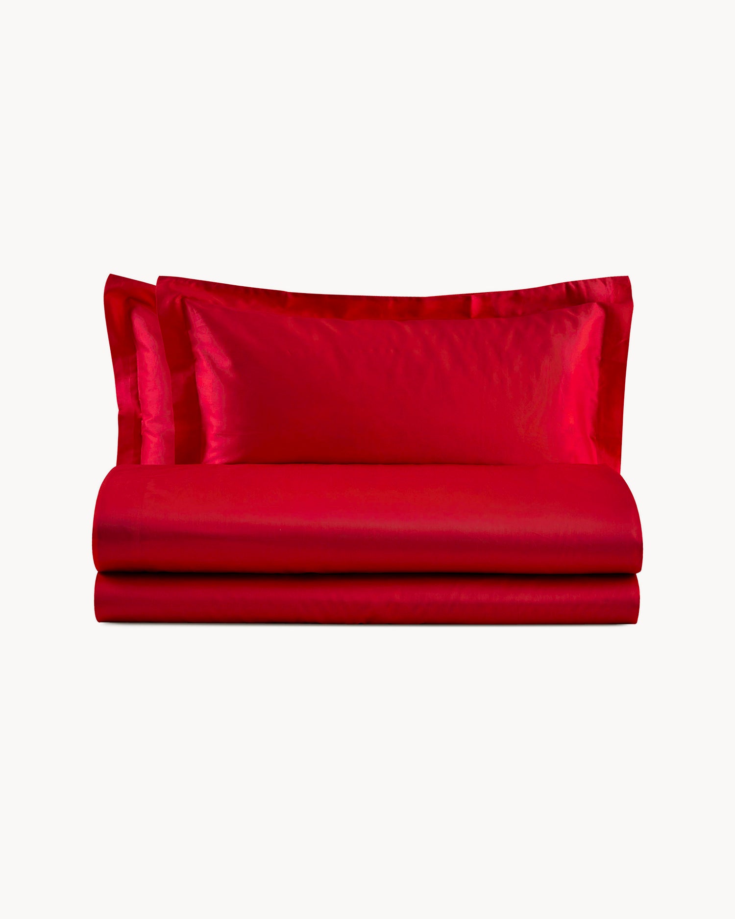 Completo letto matrimoniale in raso di cotone Ametista, 16 colori disponibili