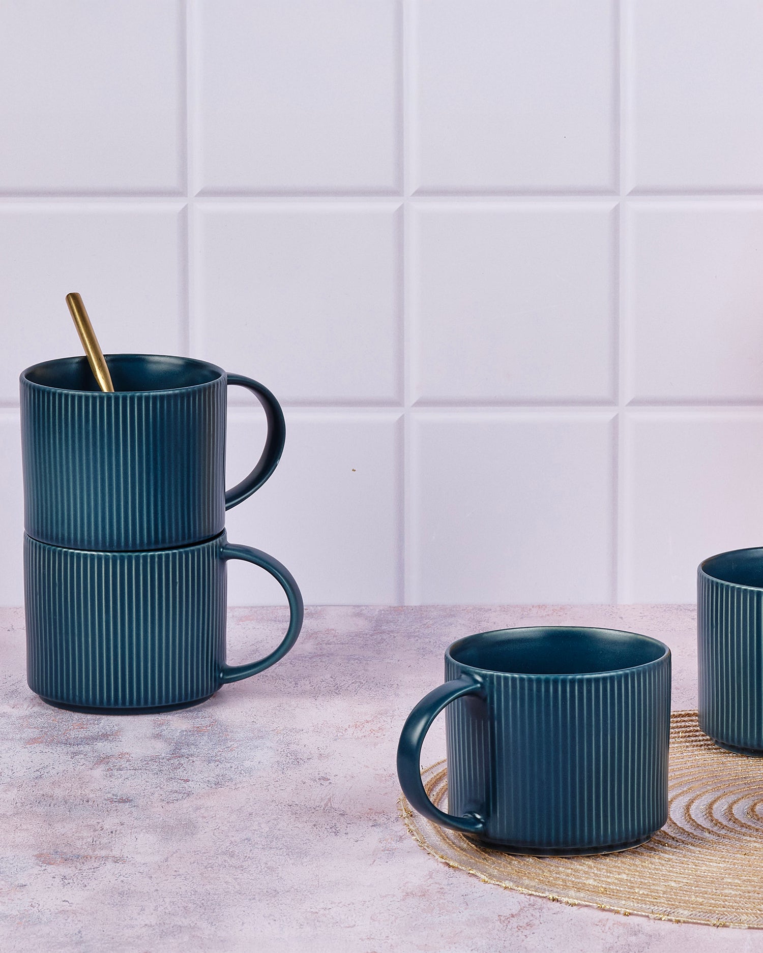 Set 4 tazze in grès Scandi