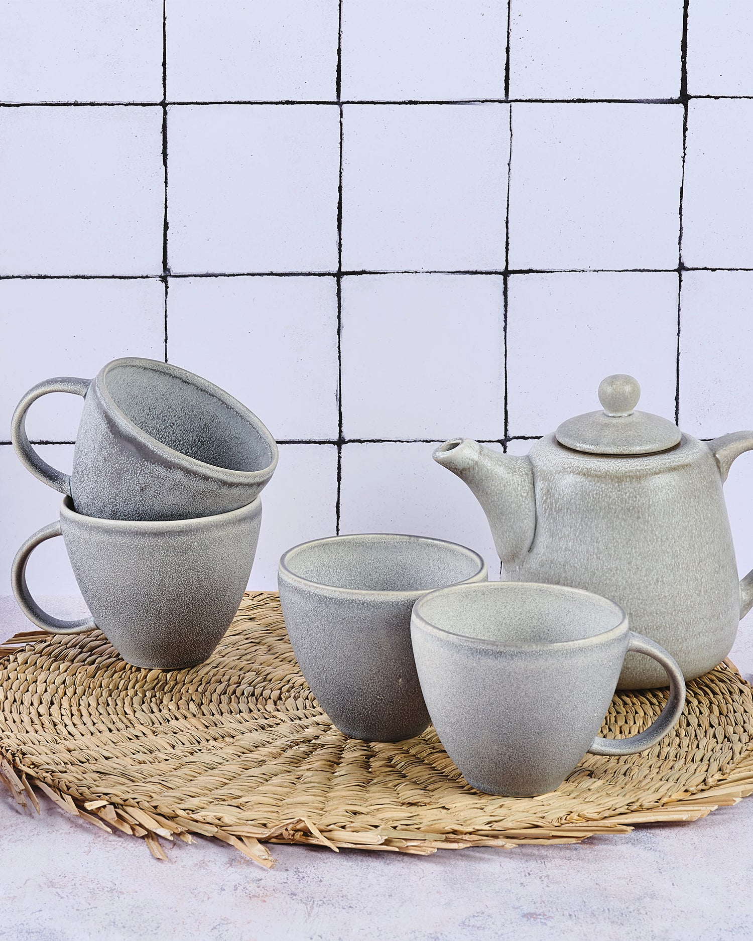 Set 6 tazze in grès Stone