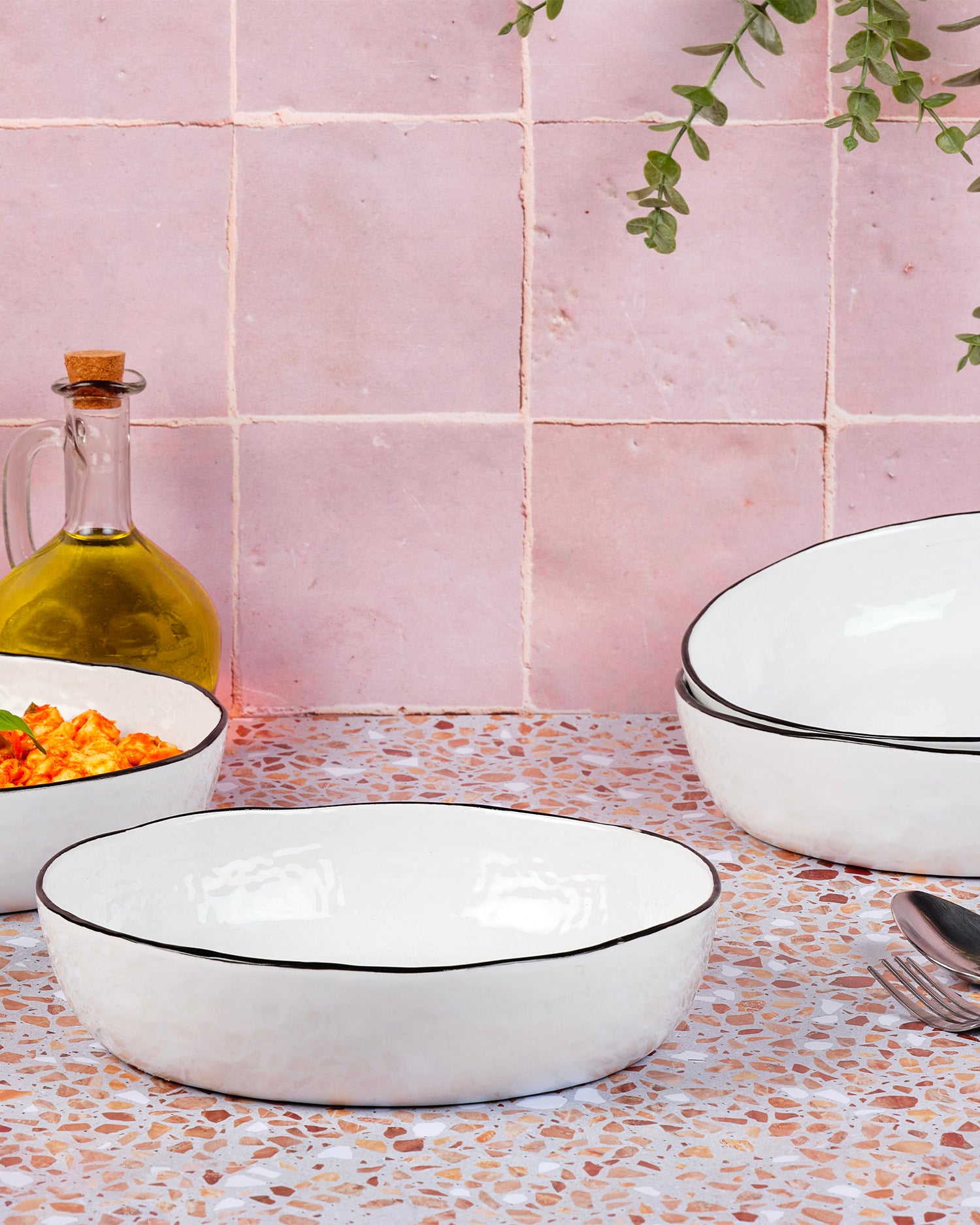 Set 4 piatti fondi in grès Pure