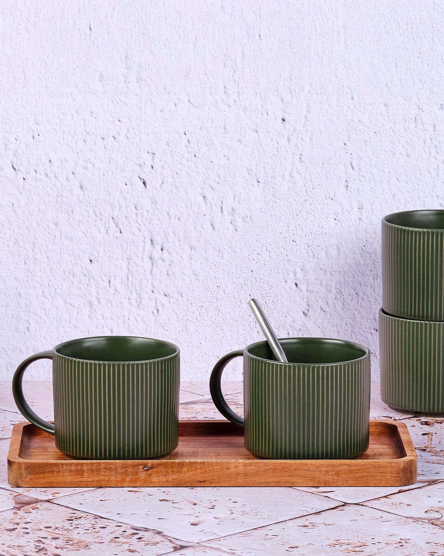 Set 4 tazze in grès Scandi