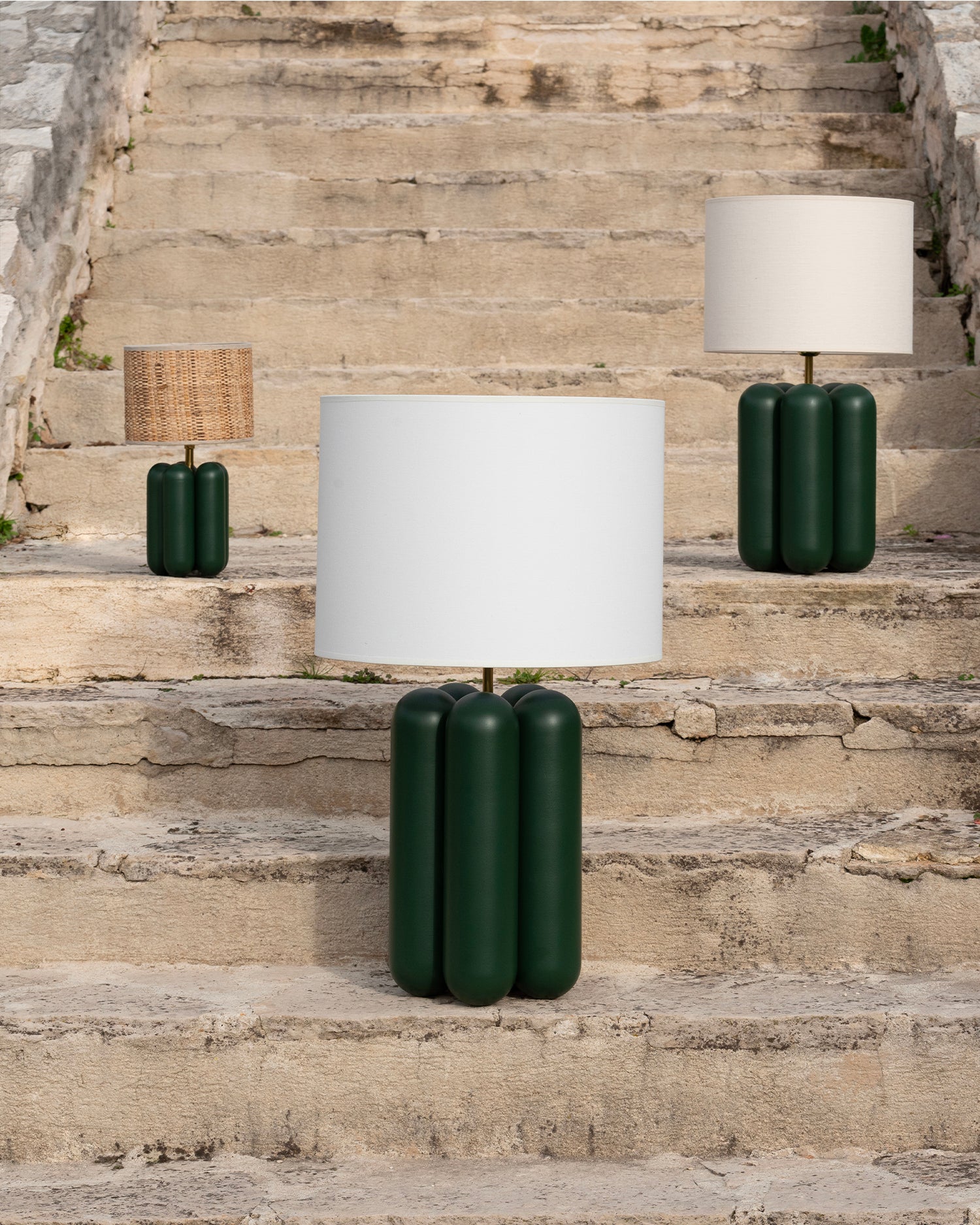 Lampada in legno con paralume Charlotte