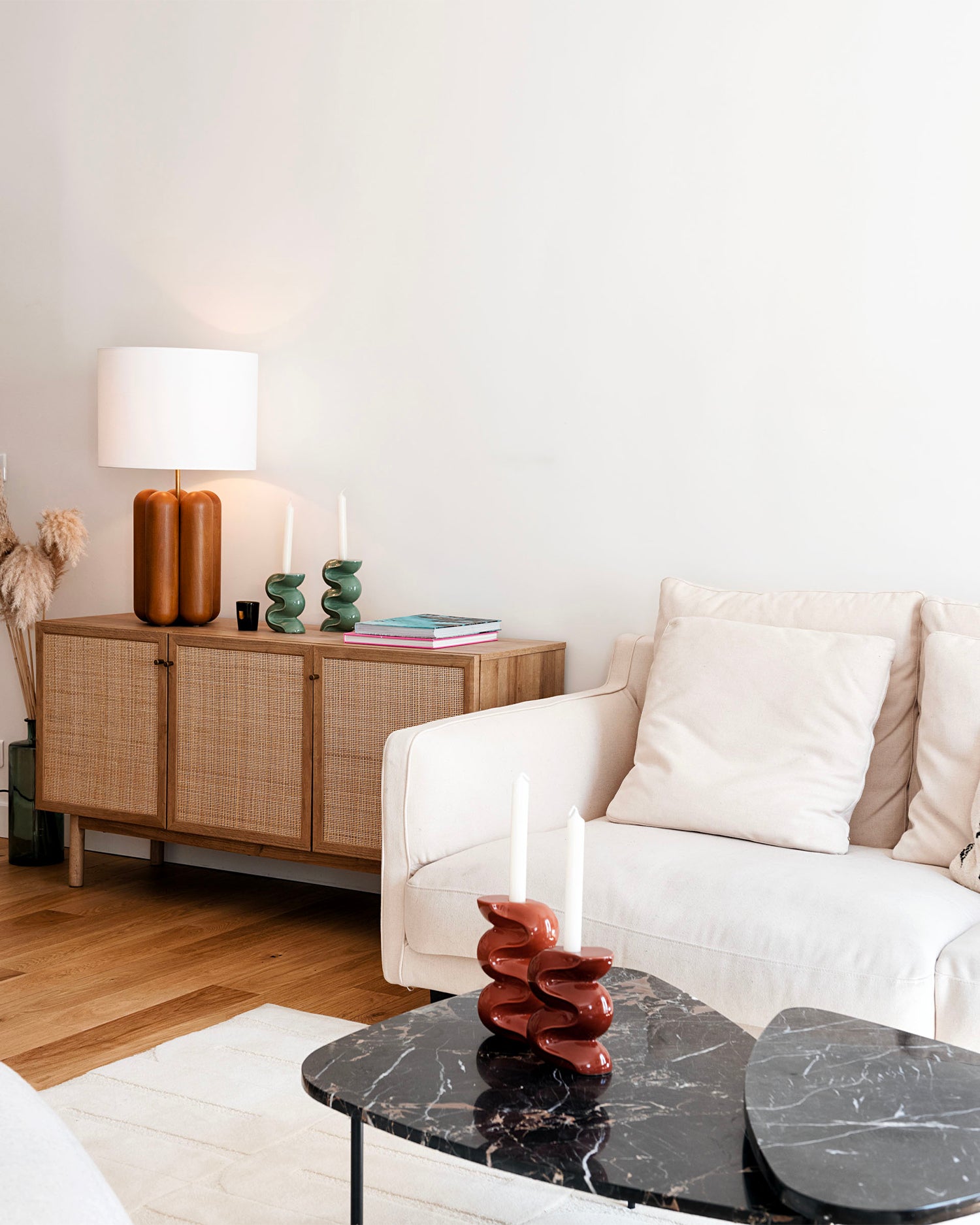 Set 2 portacandele in ceramica Ganache