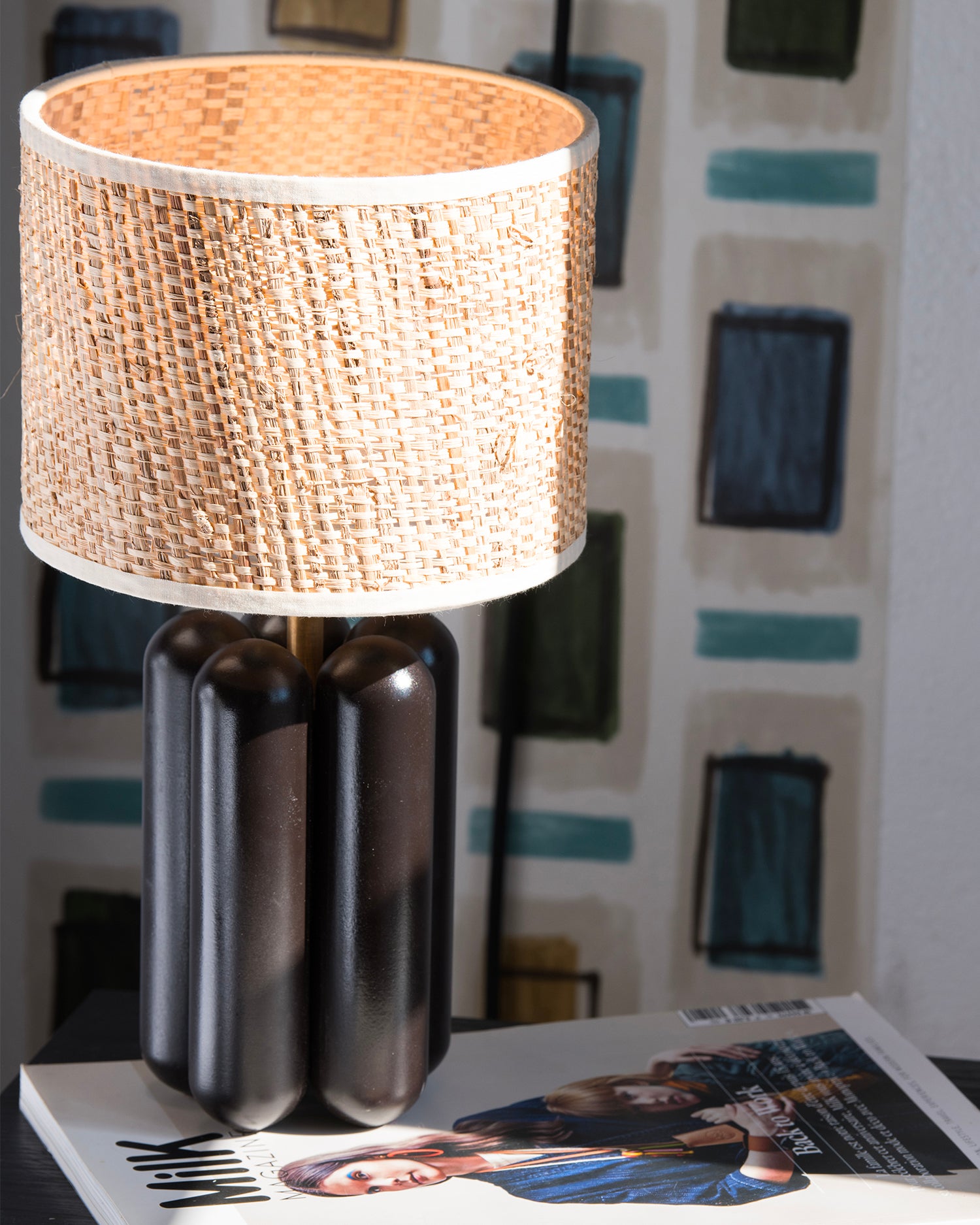 Lampada in legno con paralume Charlotte