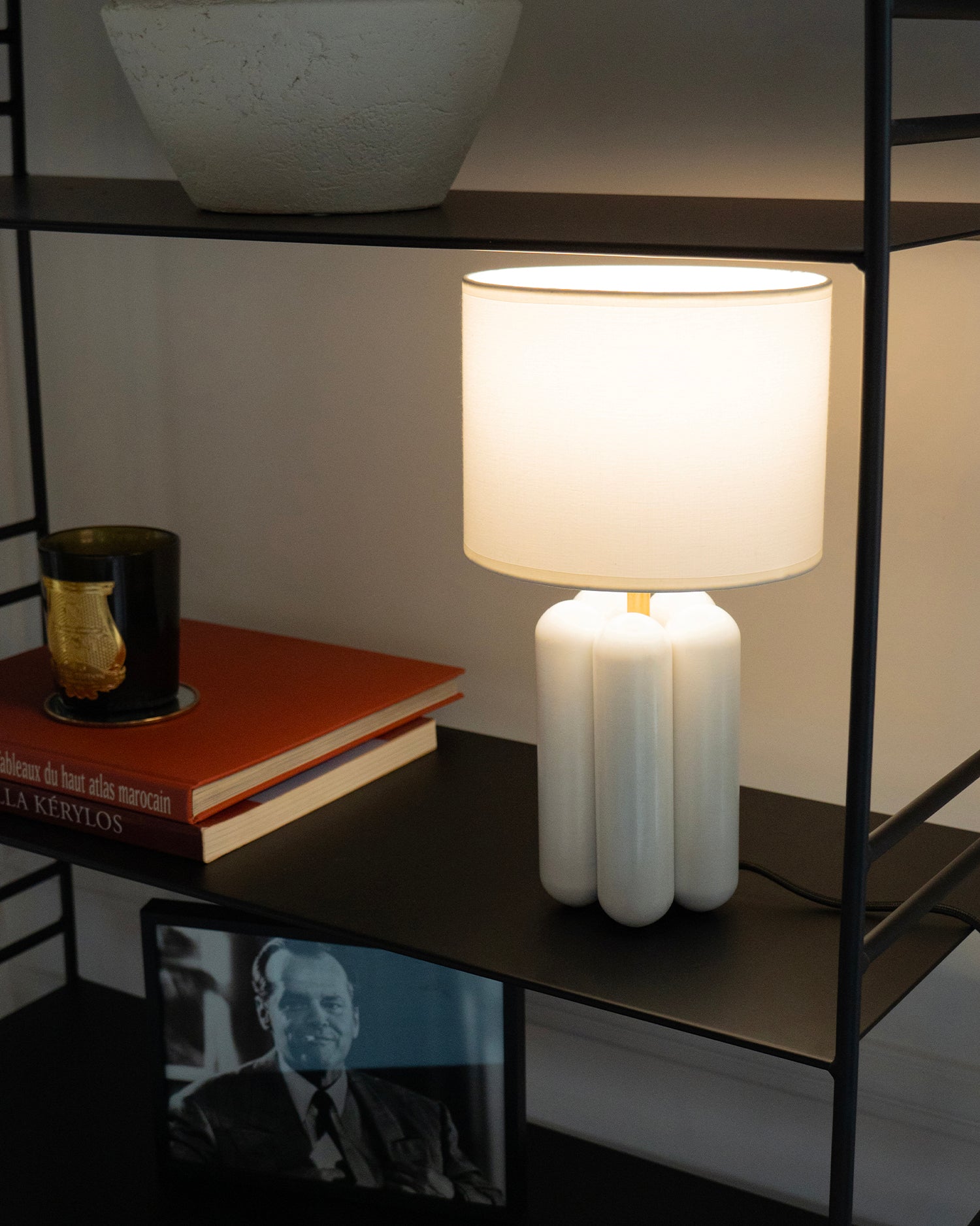 Lampada in legno con paralume Charlotte