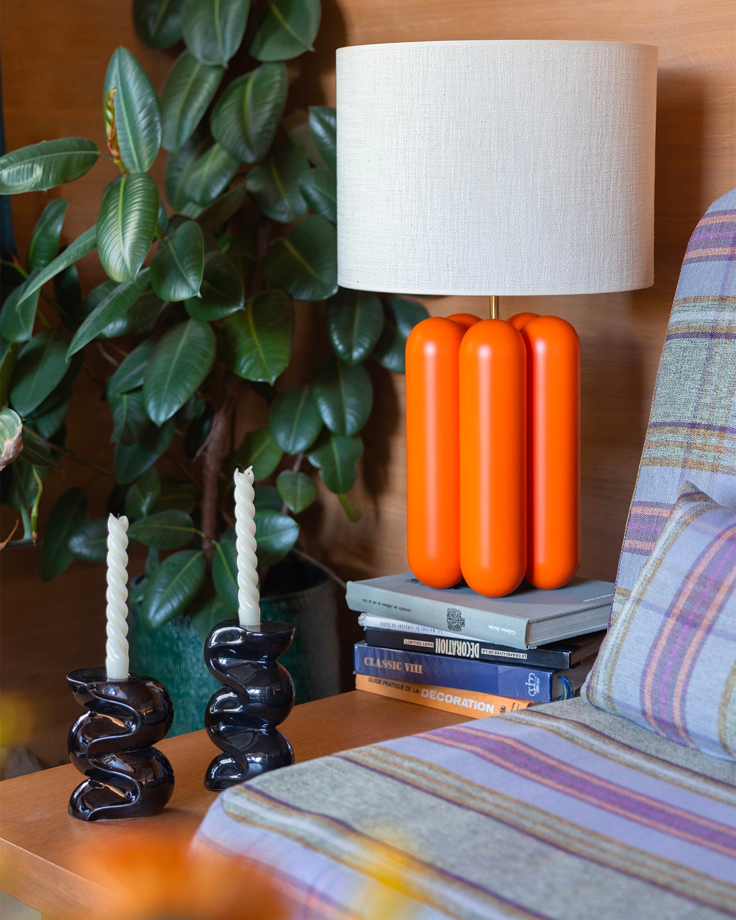 Set 2 portacandele in ceramica Ganache