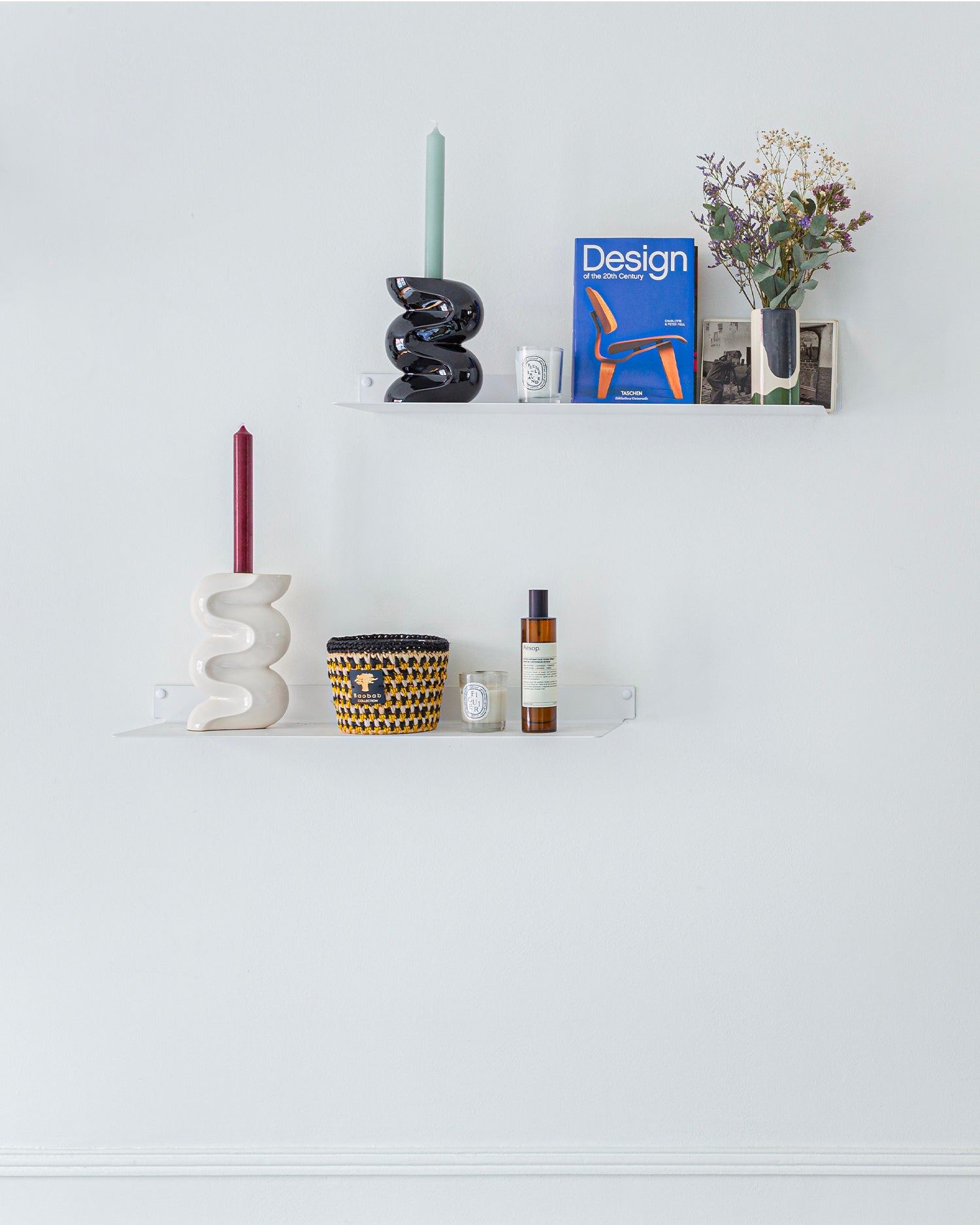 Set 2 portacandele in ceramica Ganache