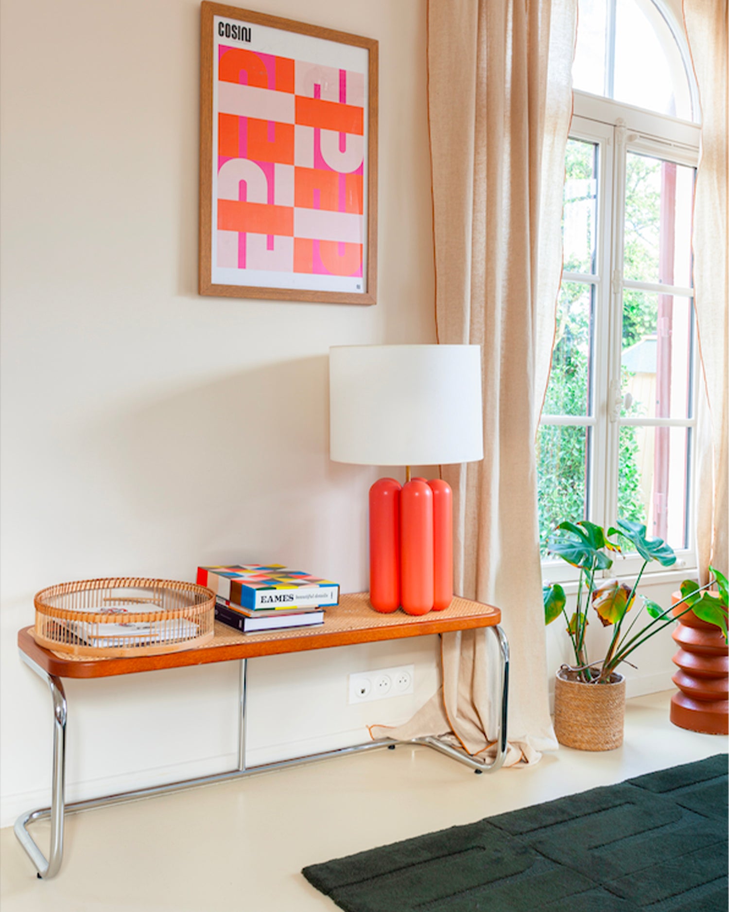 Lampada in legno con paralume Charlotte