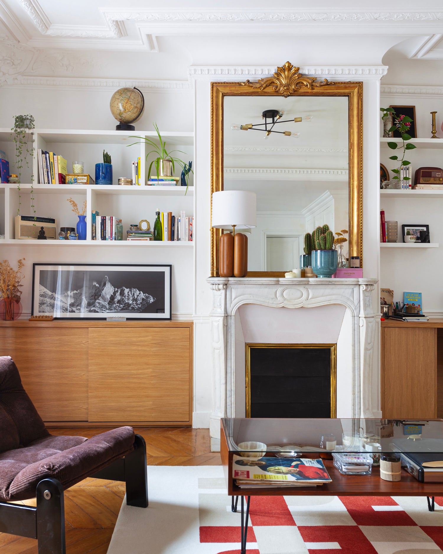 Lampada in legno con paralume Charlotte